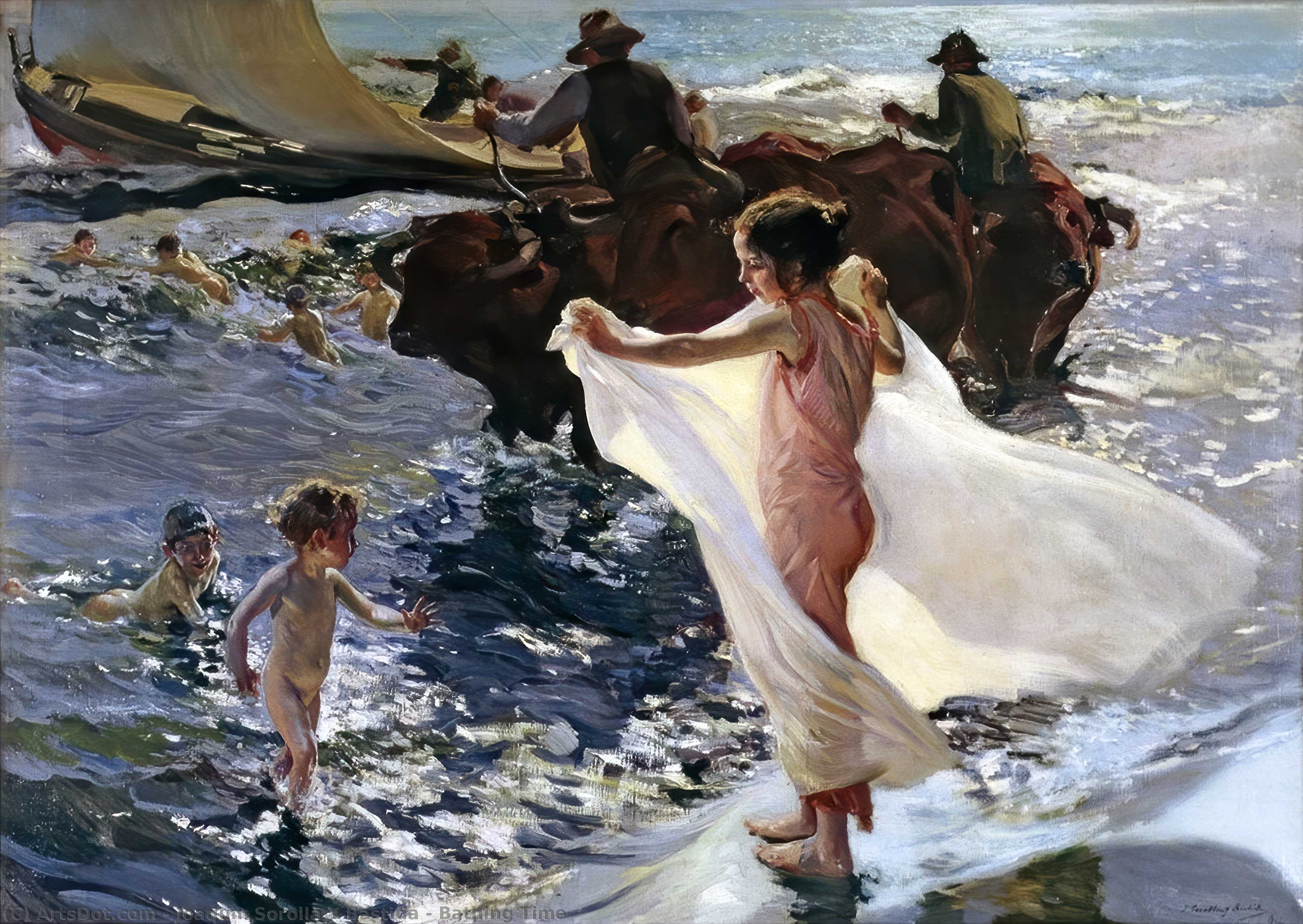 Wikioo.org - The Encyclopedia of Fine Arts - Painting, Artwork by Joaquin Sorolla Y Bastida - Bathing Time