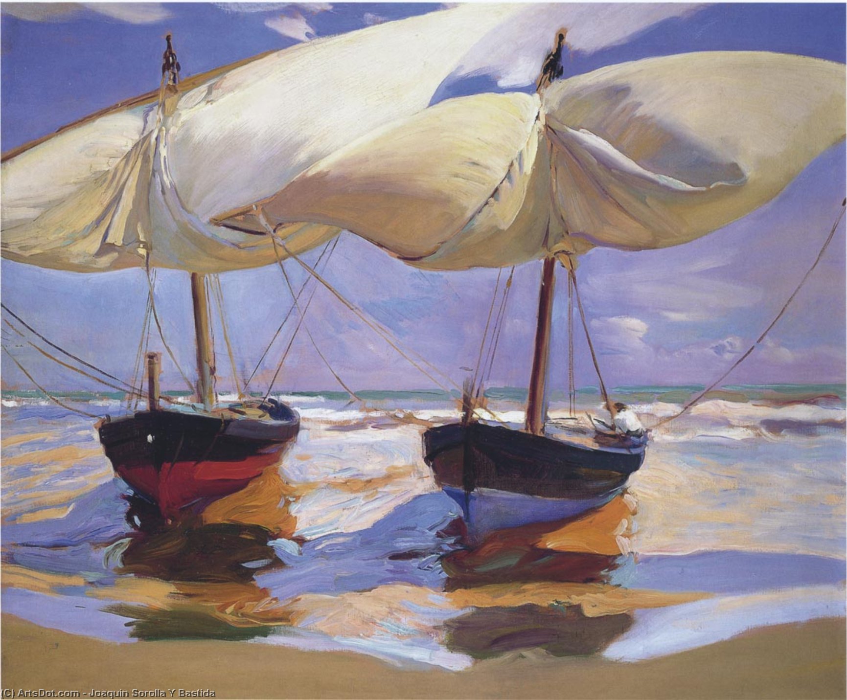Wikioo.org - Encyklopedia Sztuk Pięknych - Malarstwo, Grafika Joaquin Sorolla Y Bastida - Beached Boats
