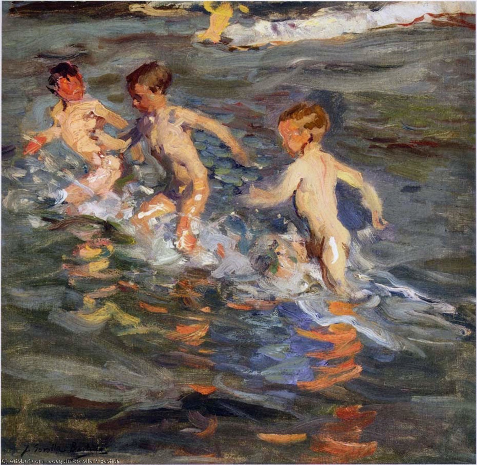 Wikioo.org - The Encyclopedia of Fine Arts - Painting, Artwork by Joaquin Sorolla Y Bastida - Children at the beach