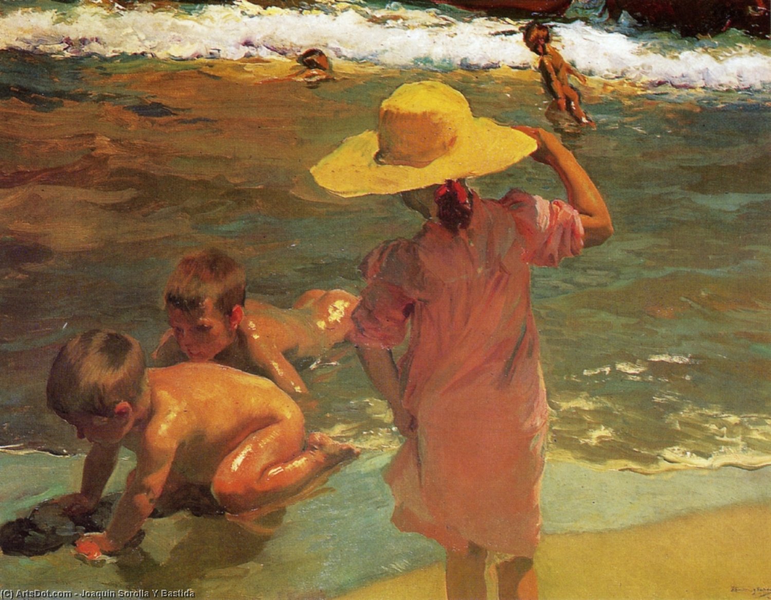Wikioo.org - The Encyclopedia of Fine Arts - Painting, Artwork by Joaquin Sorolla Y Bastida - Children on the Seashore