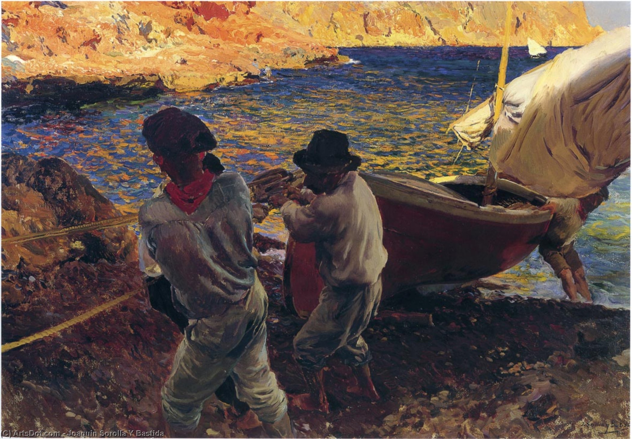 Wikioo.org - The Encyclopedia of Fine Arts - Painting, Artwork by Joaquin Sorolla Y Bastida - End of the Day, Javea