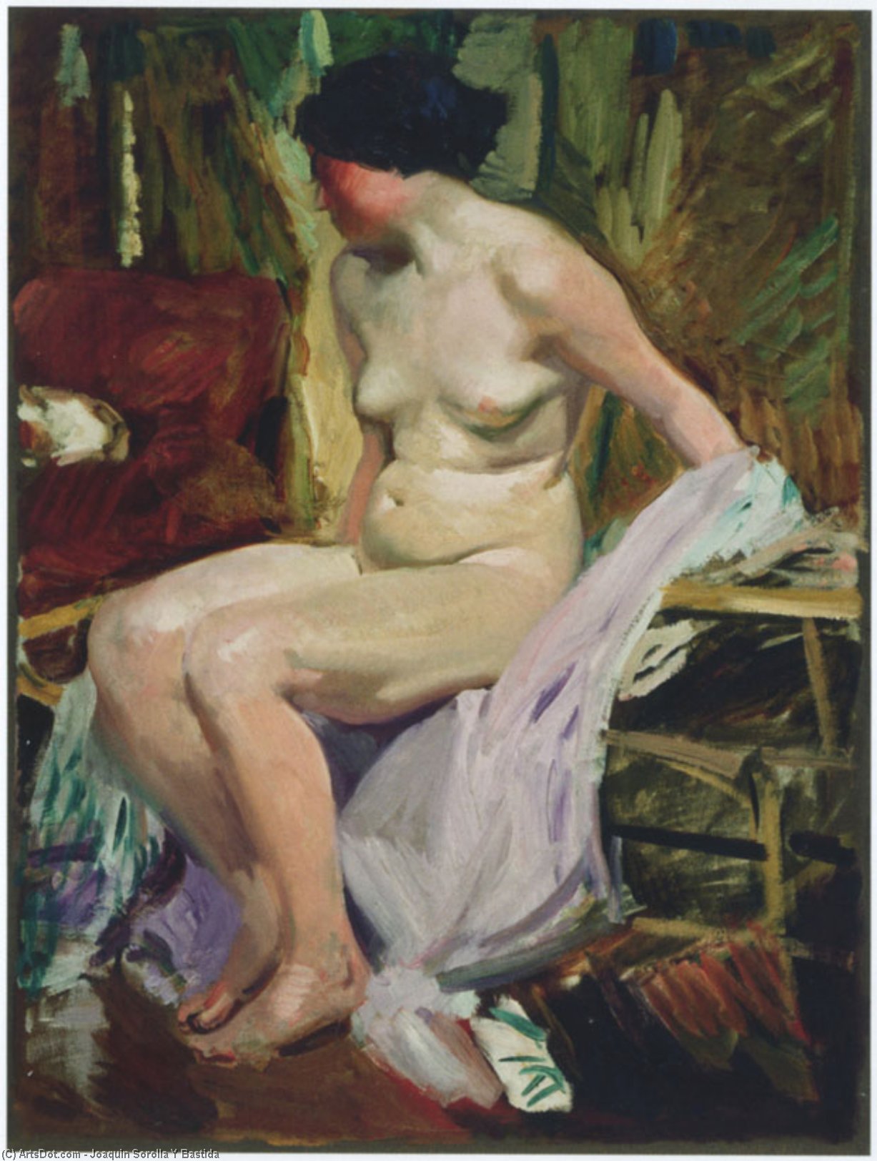 Wikioo.org - The Encyclopedia of Fine Arts - Painting, Artwork by Joaquin Sorolla Y Bastida - Female nude