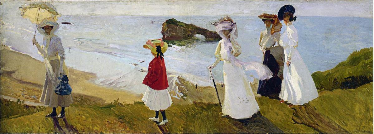 WikiOO.org - Encyclopedia of Fine Arts - Målning, konstverk Joaquin Sorolla Y Bastida - Lighthouse walk at Biarritz