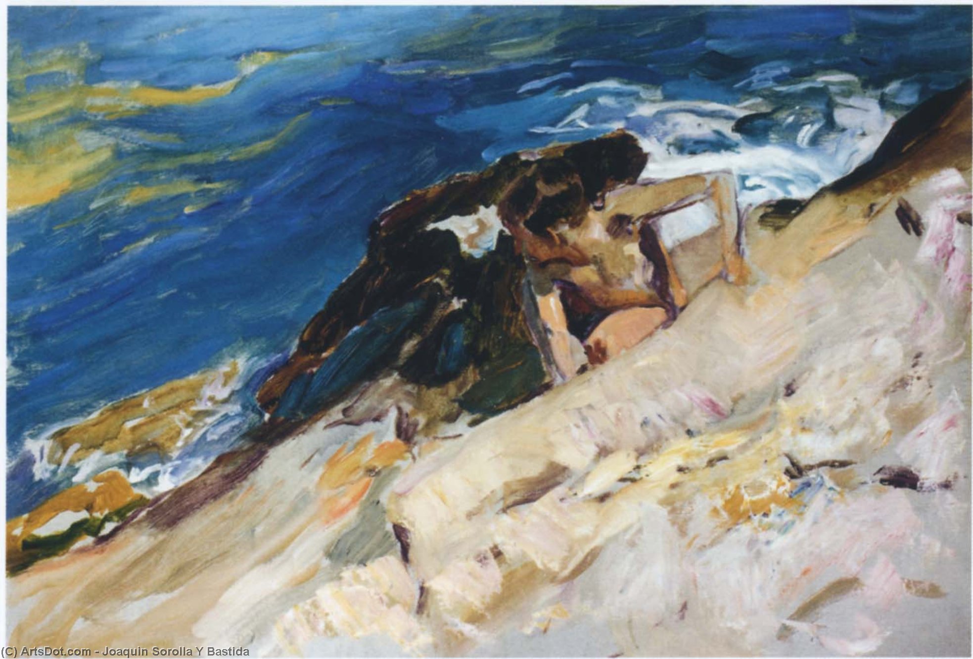 Wikioo.org - สารานุกรมวิจิตรศิลป์ - จิตรกรรม Joaquin Sorolla Y Bastida - Looking for Crabs among the Rocks, Javea