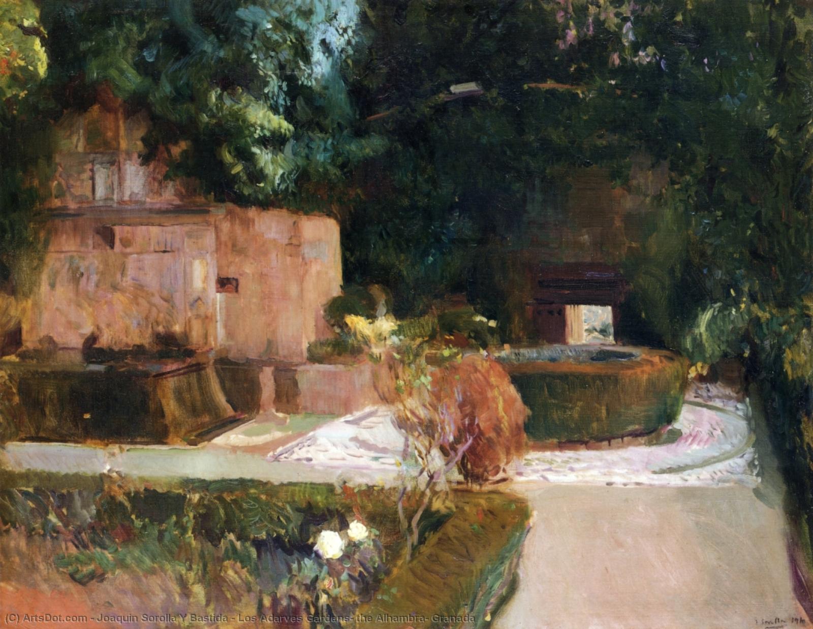 Wikioo.org - The Encyclopedia of Fine Arts - Painting, Artwork by Joaquin Sorolla Y Bastida - Los Adarves Gardens, the Alhambra, Granada