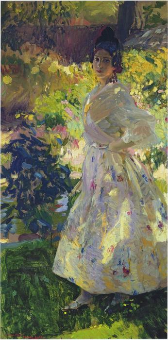 Wikioo.org - The Encyclopedia of Fine Arts - Painting, Artwork by Joaquin Sorolla Y Bastida - Maria dressed as a Valencian peasant girl