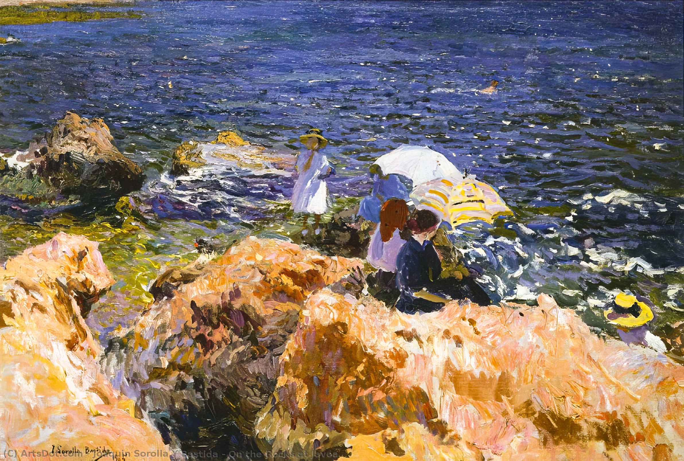 Wikioo.org - The Encyclopedia of Fine Arts - Painting, Artwork by Joaquin Sorolla Y Bastida - On the Rocks at Javea