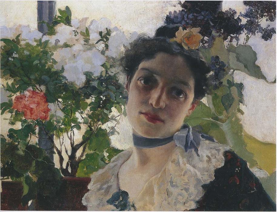 WikiOO.org - 백과 사전 - 회화, 삽화 Joaquin Sorolla Y Bastida - Portrait of Clothilde