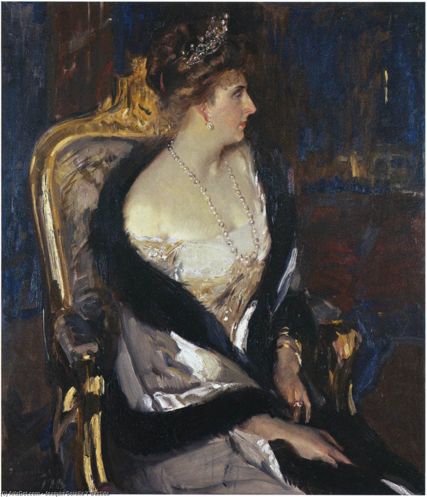 Wikioo.org - The Encyclopedia of Fine Arts - Painting, Artwork by Joaquin Sorolla Y Bastida - Queen Victoria Eugenia of Spain