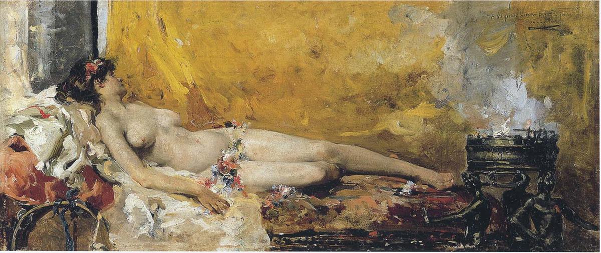 Wikioo.org - The Encyclopedia of Fine Arts - Painting, Artwork by Joaquin Sorolla Y Bastida - Resting Bacchante