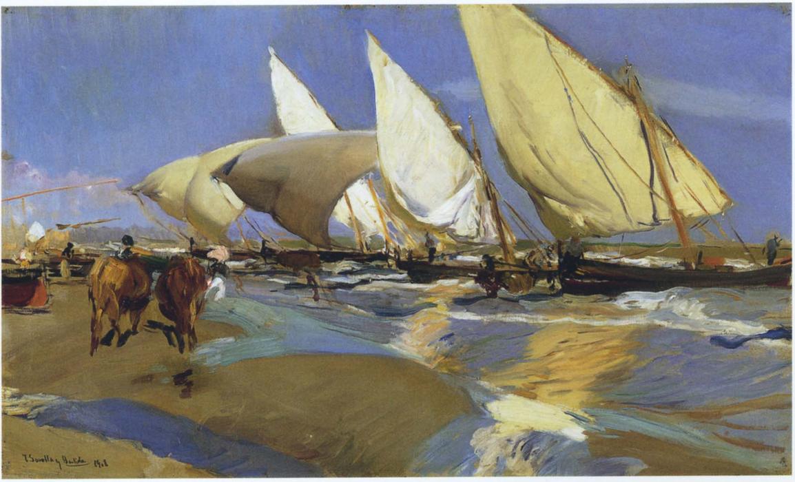 Wikioo.org - สารานุกรมวิจิตรศิลป์ - จิตรกรรม Joaquin Sorolla Y Bastida - Return From Fishing