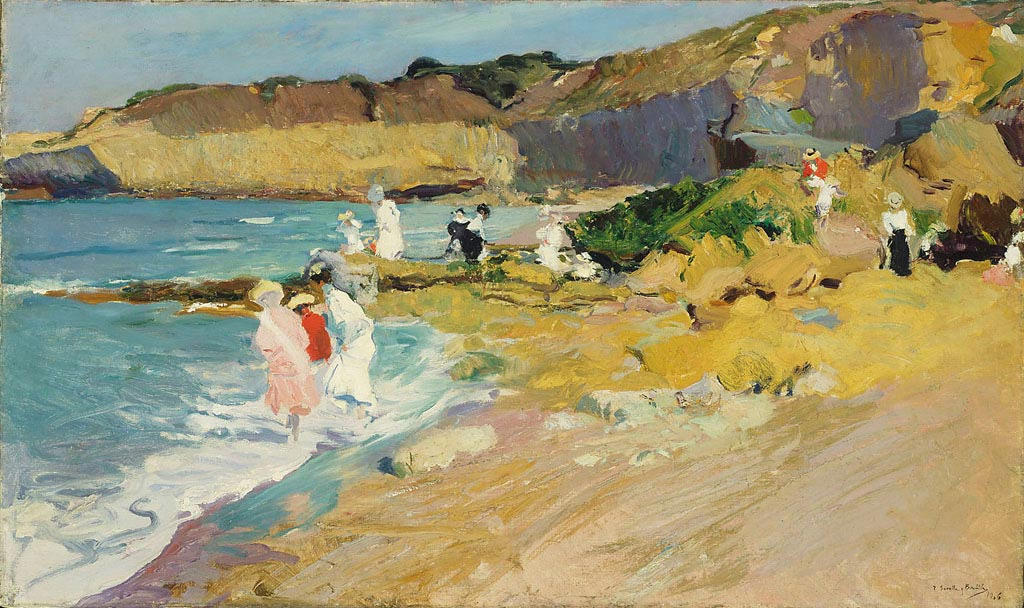 Wikioo.org - The Encyclopedia of Fine Arts - Painting, Artwork by Joaquin Sorolla Y Bastida - Rocks and the Lighthouse, Biarritz