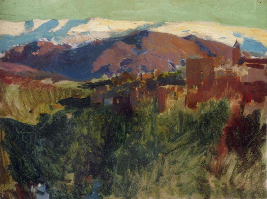 Wikioo.org – L'Enciclopedia delle Belle Arti - Pittura, Opere di Joaquin Sorolla Y Bastida - Sierra Nevada dalla Alhambra, Granada