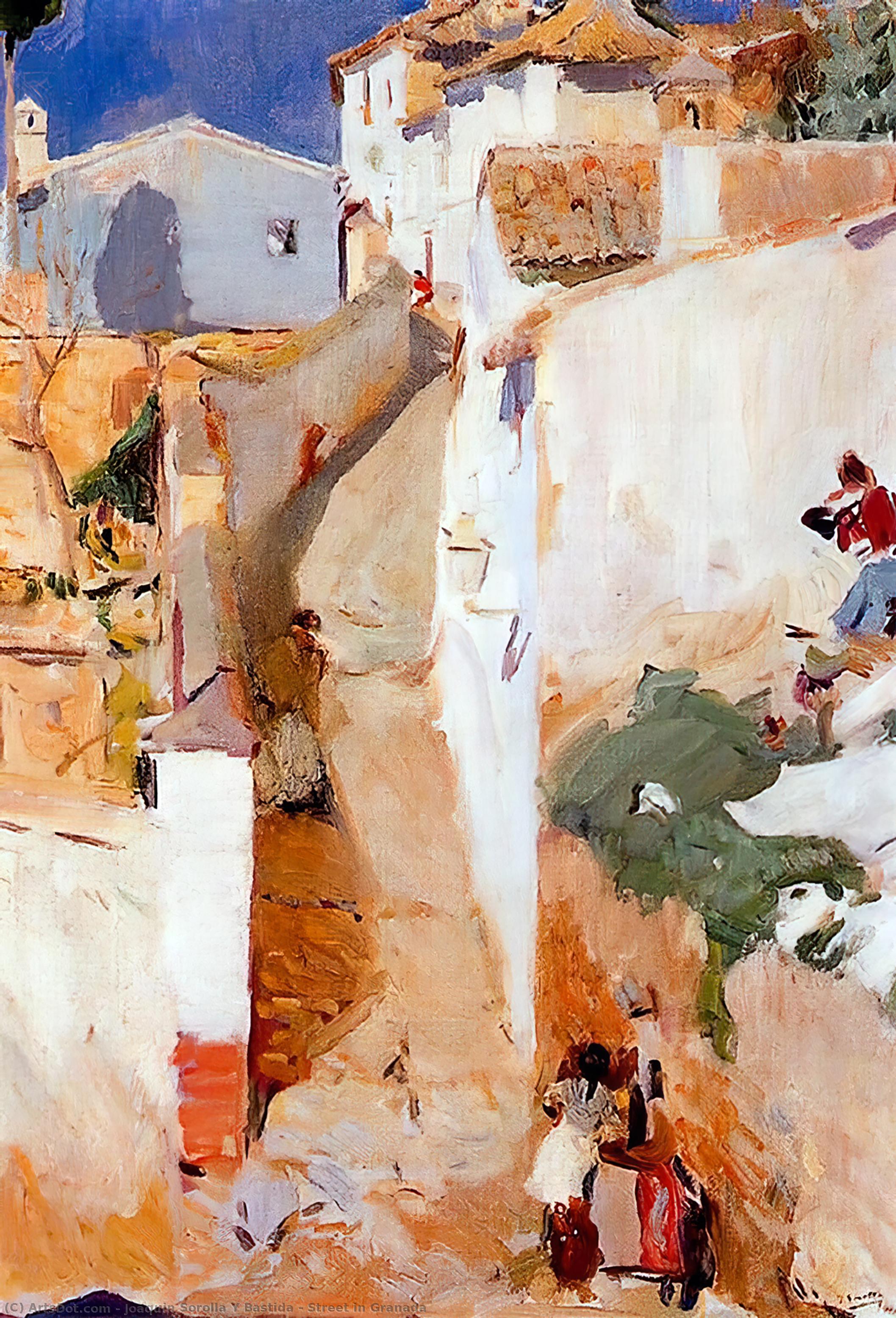 Wikioo.org - Bách khoa toàn thư về mỹ thuật - Vẽ tranh, Tác phẩm nghệ thuật Joaquin Sorolla Y Bastida - Street in Granada