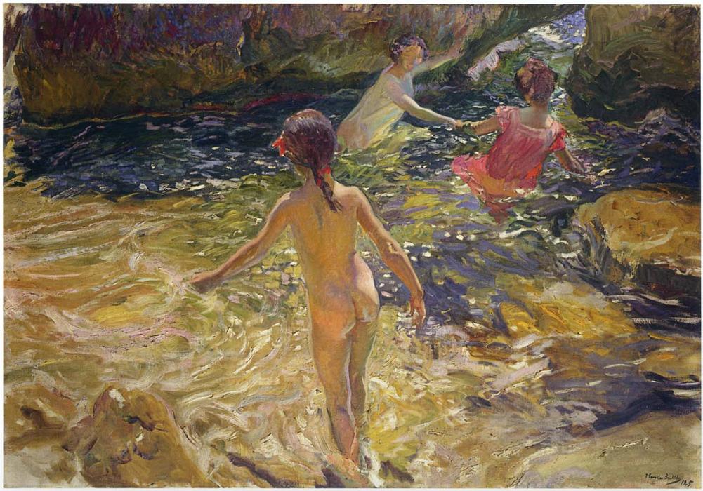 WikiOO.org - Encyclopedia of Fine Arts - Schilderen, Artwork Joaquin Sorolla Y Bastida - The bath, Javea
