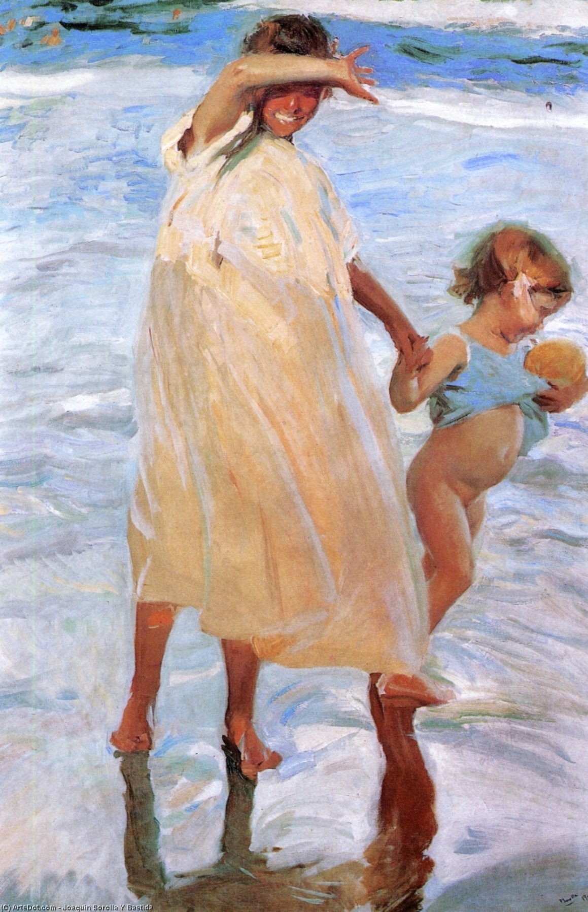 Wikioo.org - The Encyclopedia of Fine Arts - Painting, Artwork by Joaquin Sorolla Y Bastida - The Two Sisters