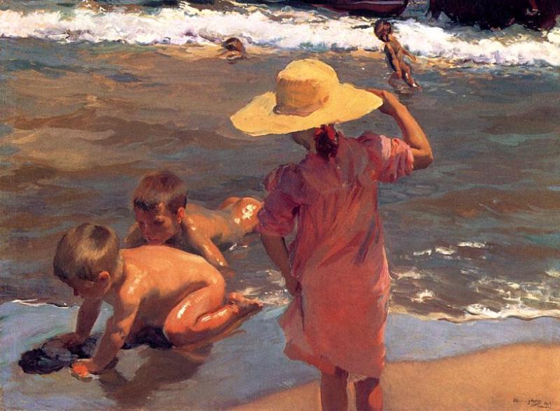Wikioo.org - The Encyclopedia of Fine Arts - Painting, Artwork by Joaquin Sorolla Y Bastida - The Young Amphibians