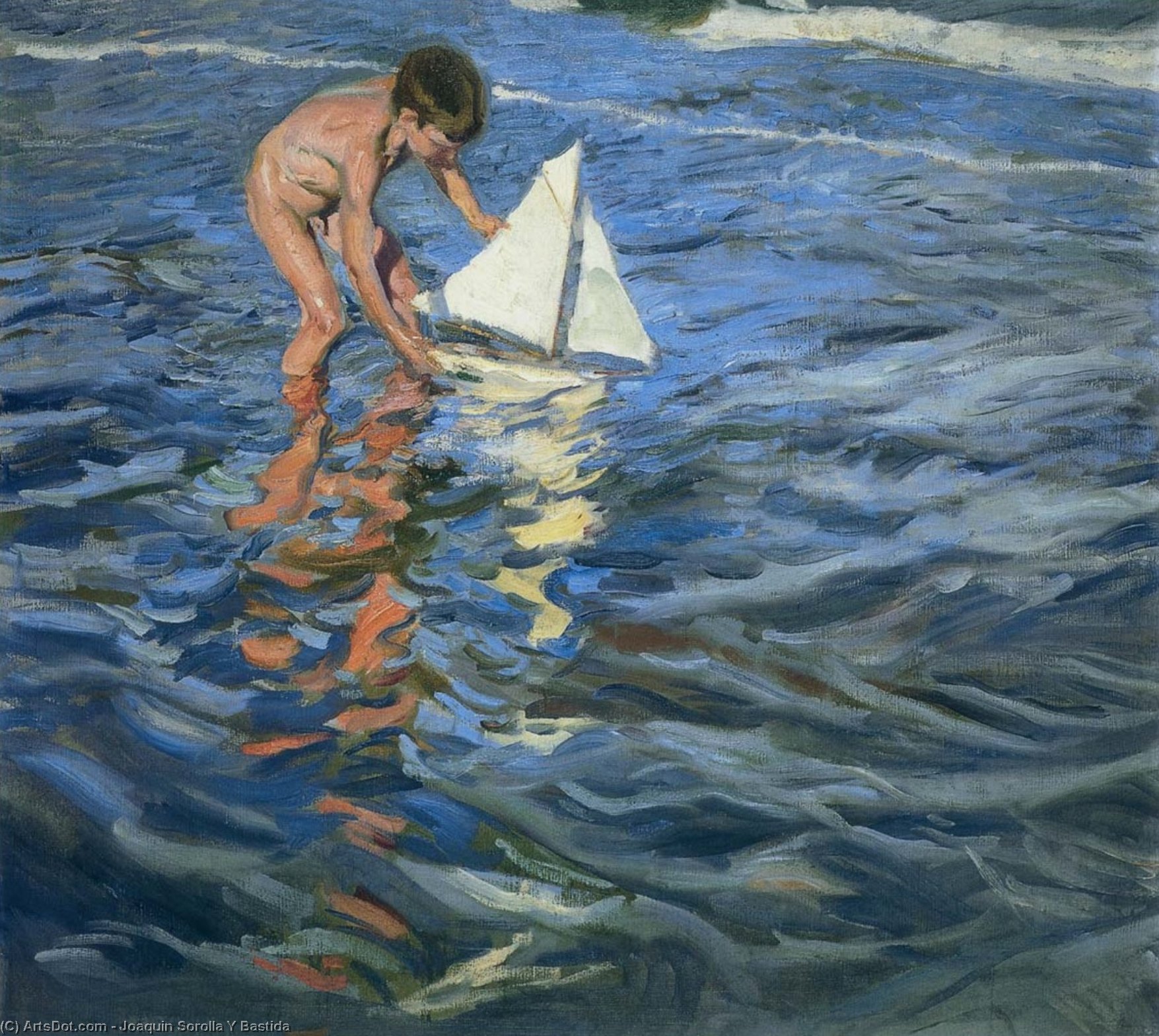 Wikioo.org - สารานุกรมวิจิตรศิลป์ - จิตรกรรม Joaquin Sorolla Y Bastida - The Young Yachtsman