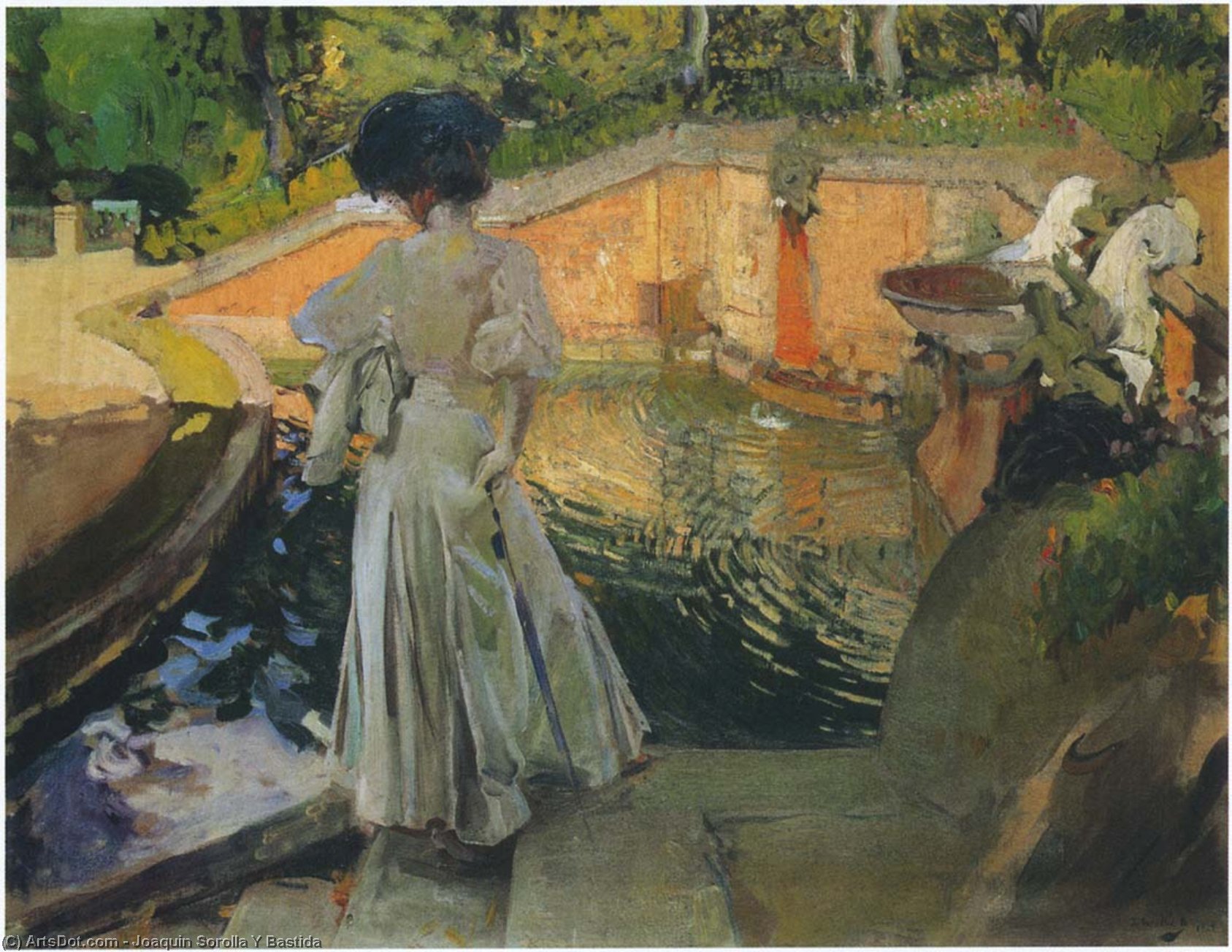 Wikioo.org - The Encyclopedia of Fine Arts - Painting, Artwork by Joaquin Sorolla Y Bastida - Watching the Fish