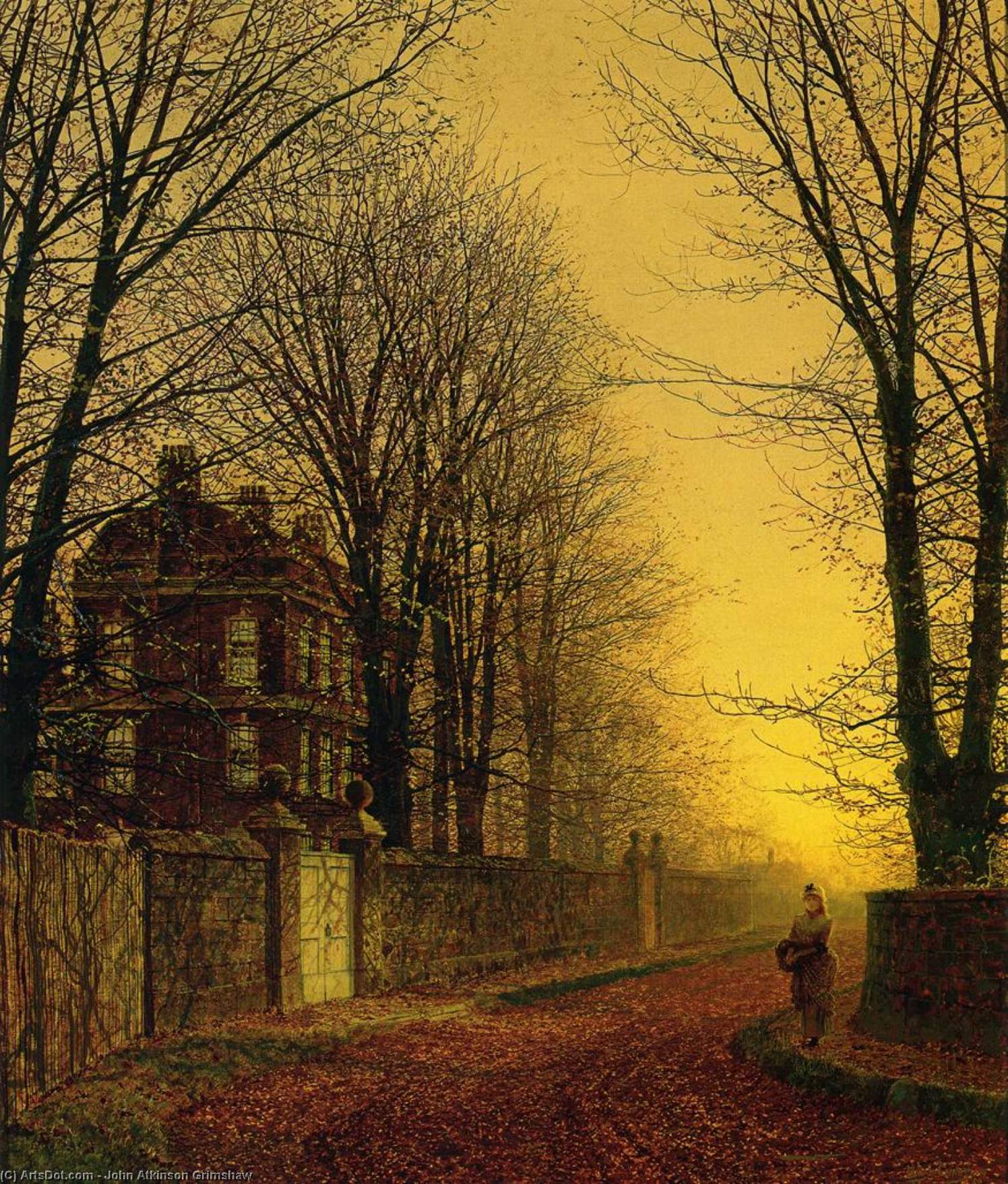 Wikioo.org - The Encyclopedia of Fine Arts - Painting, Artwork by John Atkinson Grimshaw - Autumn Gold