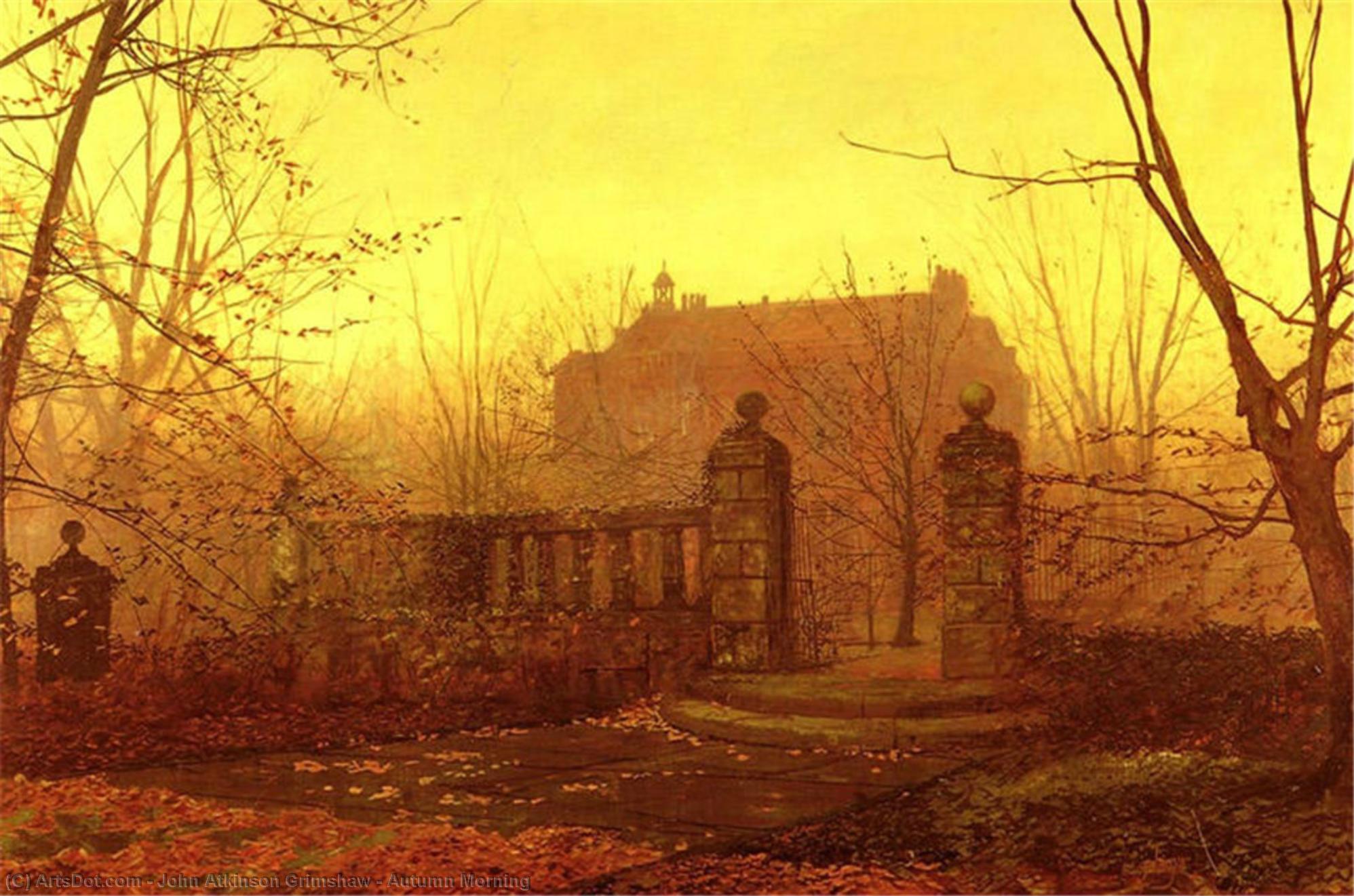 Wikioo.org - The Encyclopedia of Fine Arts - Painting, Artwork by John Atkinson Grimshaw - Autumn Morning