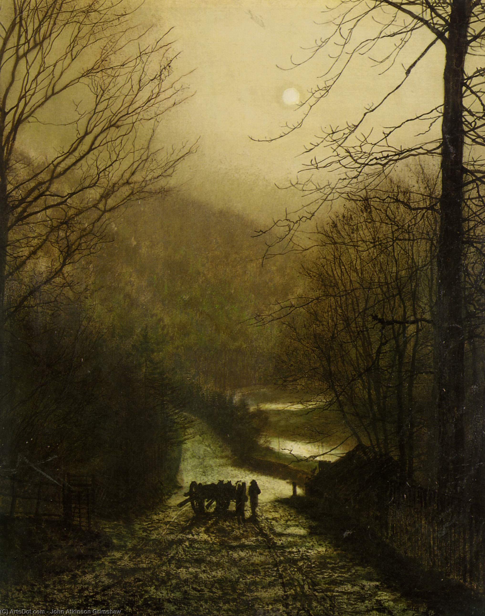 Wikioo.org - The Encyclopedia of Fine Arts - Painting, Artwork by John Atkinson Grimshaw - Forge Valley Near Scarborough