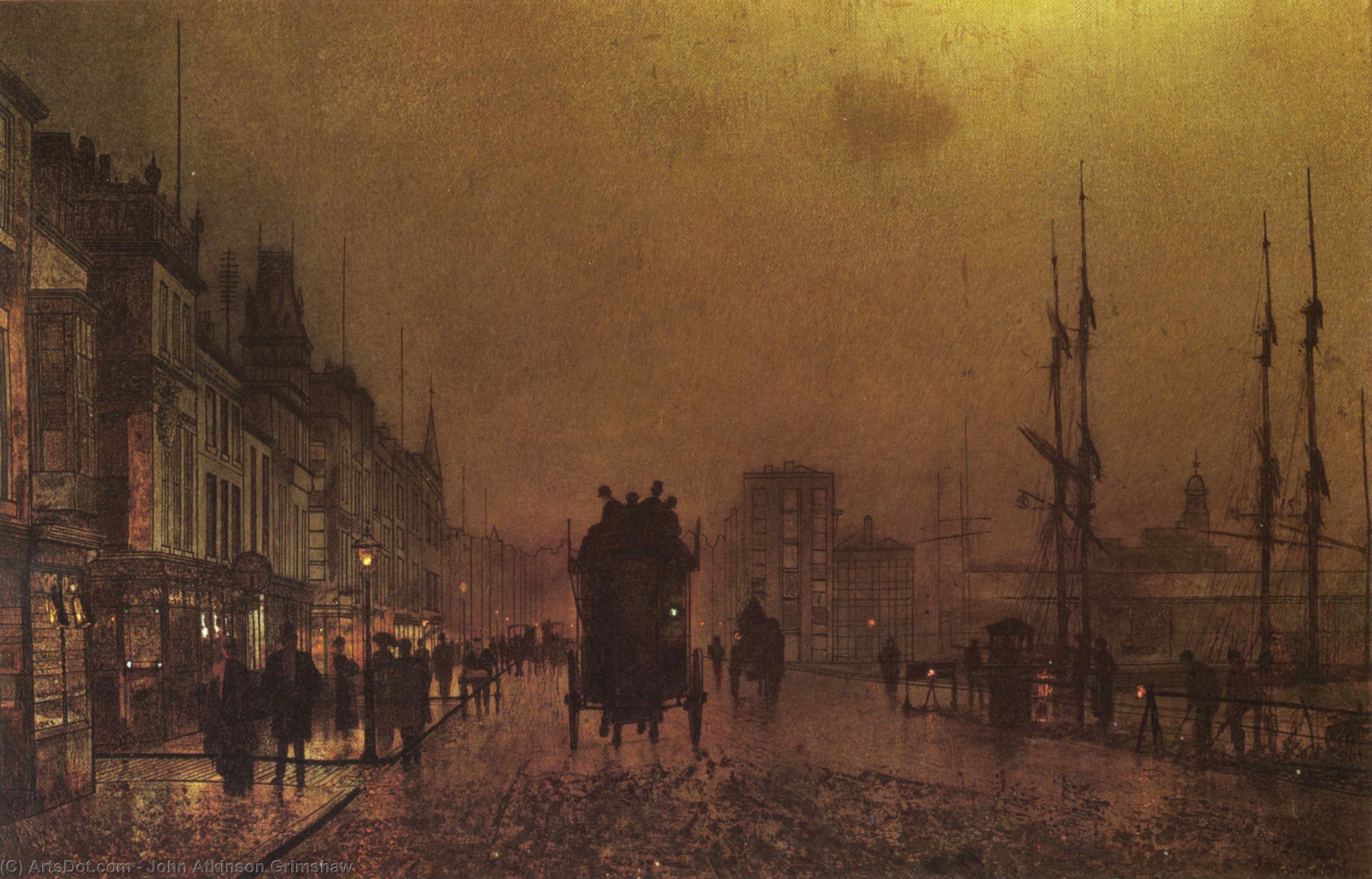 WikiOO.org - Enciclopedia of Fine Arts - Pictura, lucrări de artă John Atkinson Grimshaw - Glasgow Docks