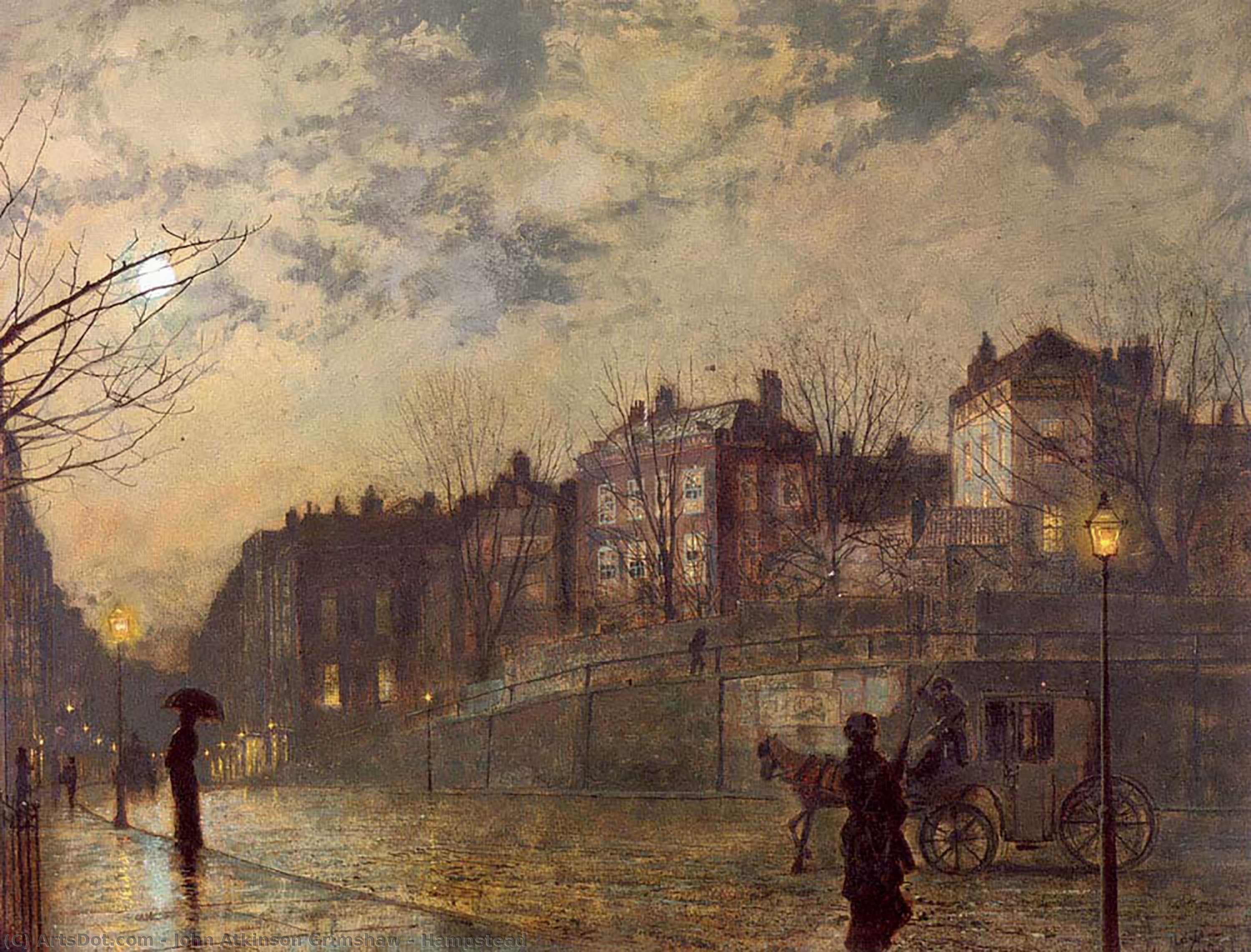 Wikioo.org - The Encyclopedia of Fine Arts - Painting, Artwork by John Atkinson Grimshaw - Hampstead
