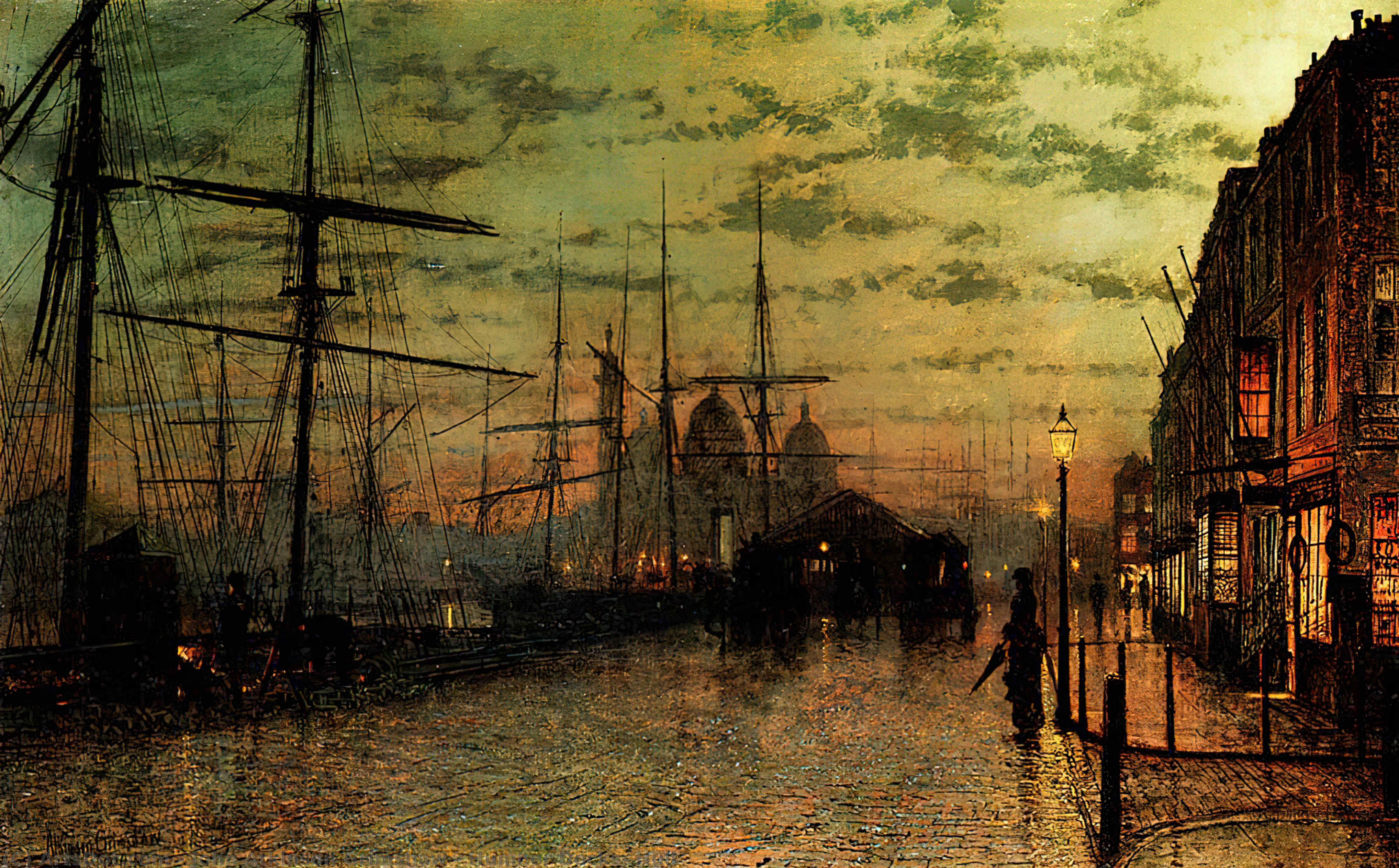 Wikioo.org - The Encyclopedia of Fine Arts - Painting, Artwork by John Atkinson Grimshaw - Humber Docks, Hull