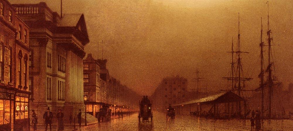 Wikioo.org - The Encyclopedia of Fine Arts - Painting, Artwork by John Atkinson Grimshaw - Liverpool Customs House