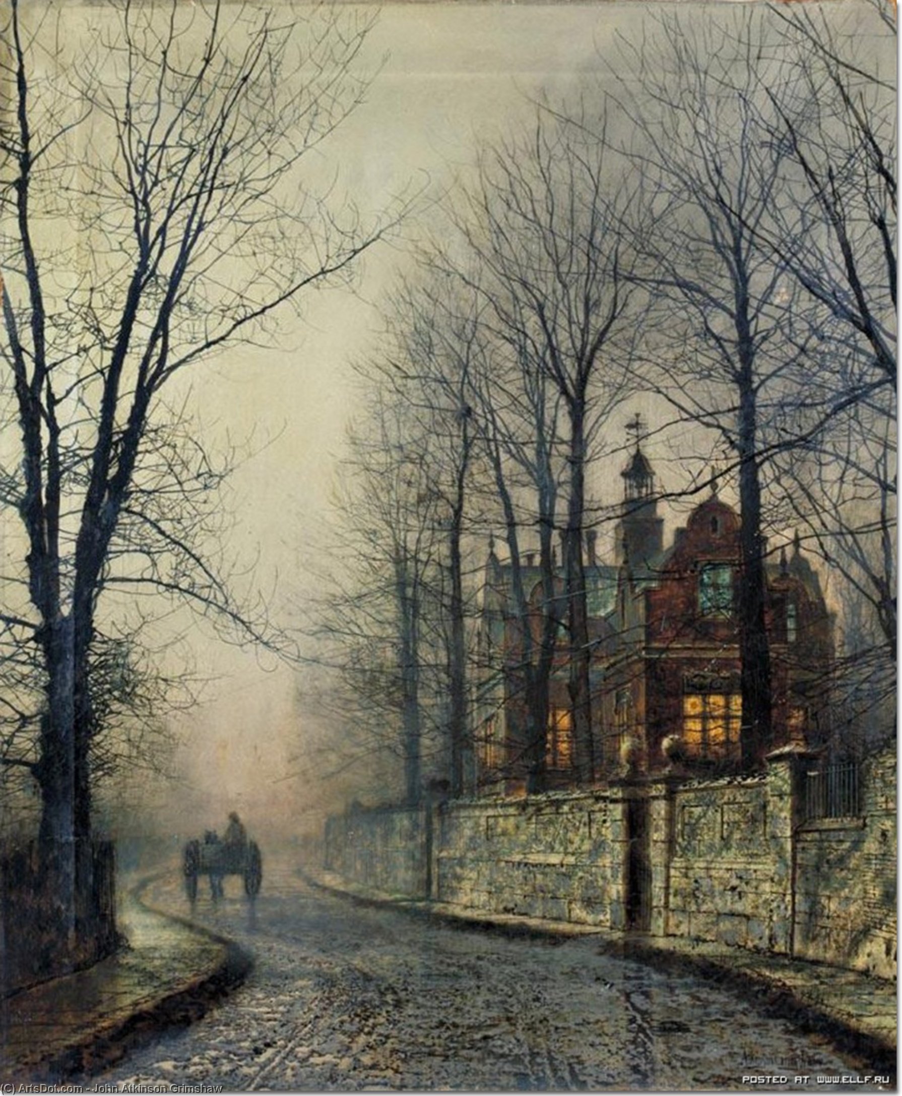 WikiOO.org - Encyclopedia of Fine Arts - Maleri, Artwork John Atkinson Grimshaw - November Moonlight
