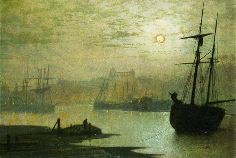 Wikioo.org - The Encyclopedia of Fine Arts - Painting, Artwork by John Atkinson Grimshaw - On the Esk, Whitby