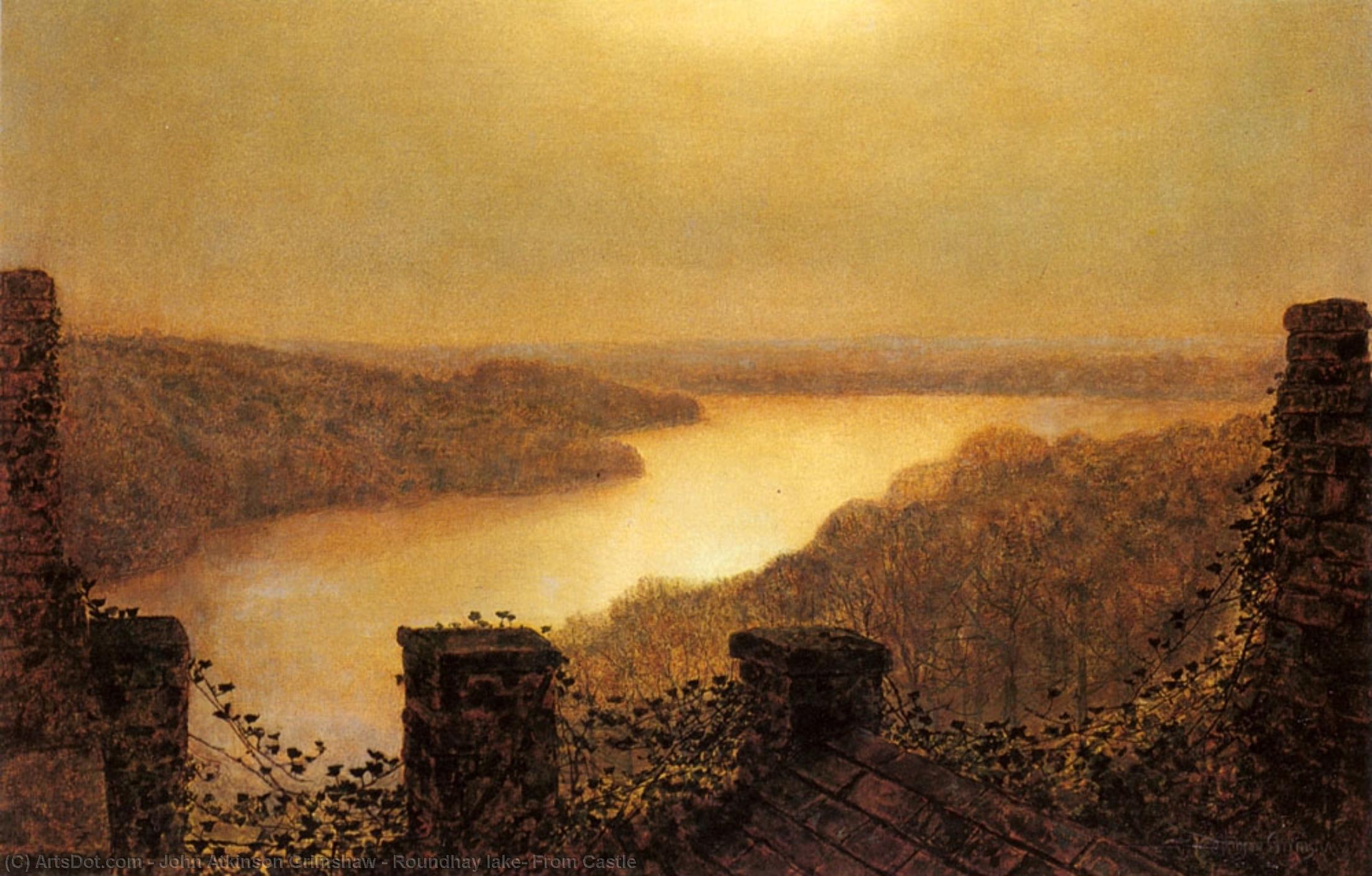 WikiOO.org – 美術百科全書 - 繪畫，作品 John Atkinson Grimshaw - 朗德海湖 从  城堡