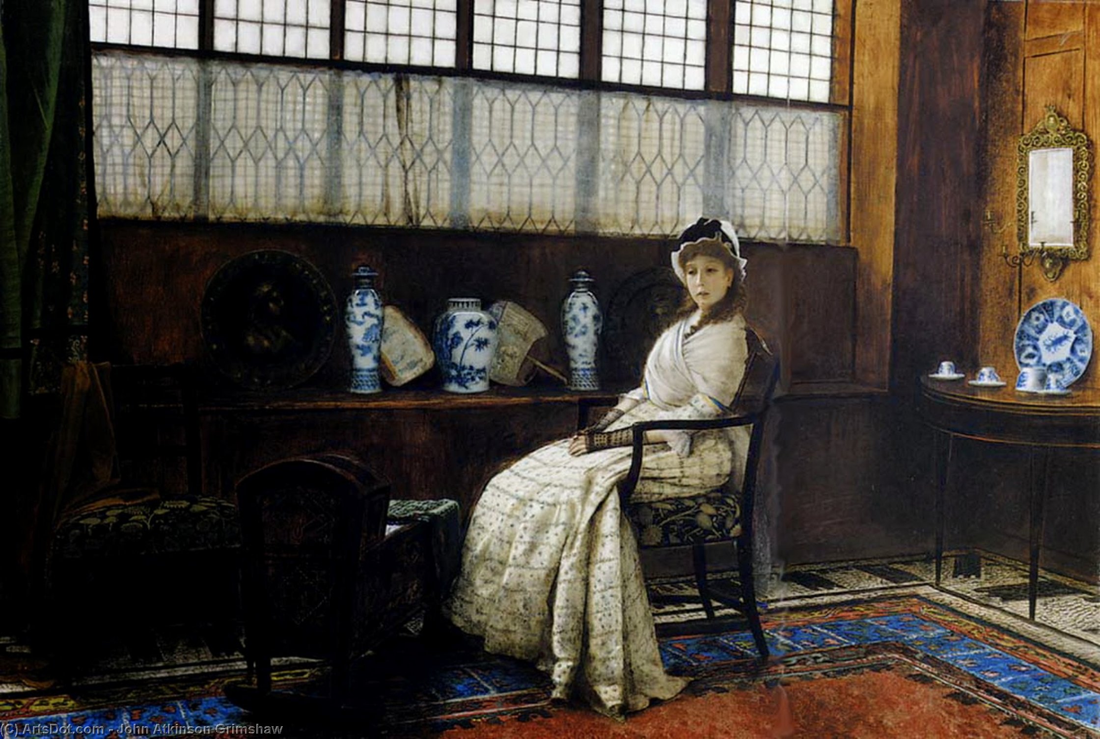 Wikioo.org - The Encyclopedia of Fine Arts - Painting, Artwork by John Atkinson Grimshaw - The Cradle Song