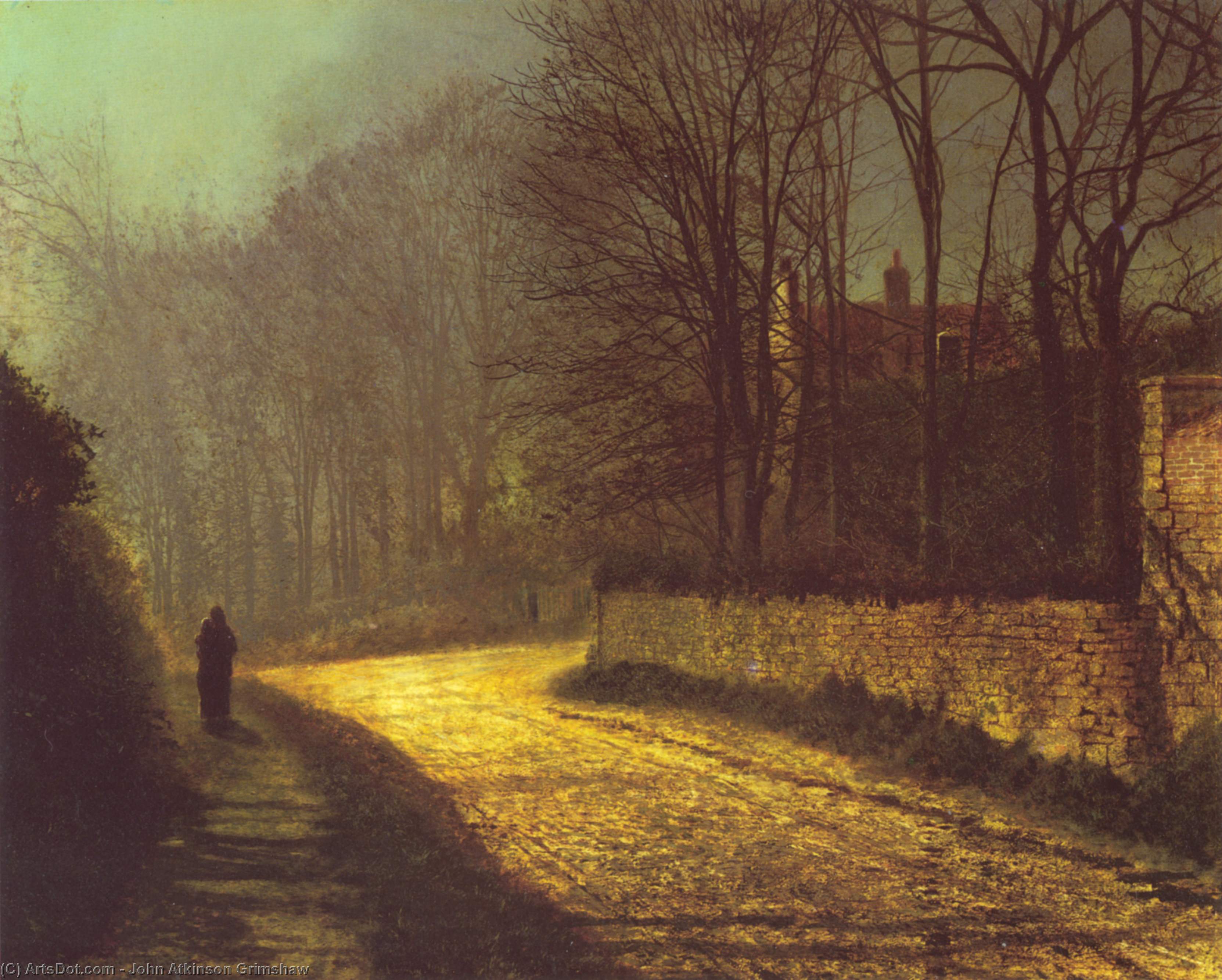Wikioo.org - The Encyclopedia of Fine Arts - Painting, Artwork by John Atkinson Grimshaw - The Lovers