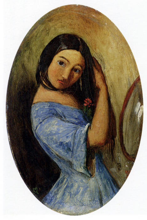 Wikioo.org - The Encyclopedia of Fine Arts - Painting, Artwork by John Everett Millais - A Young Girl-Combing Her Hair