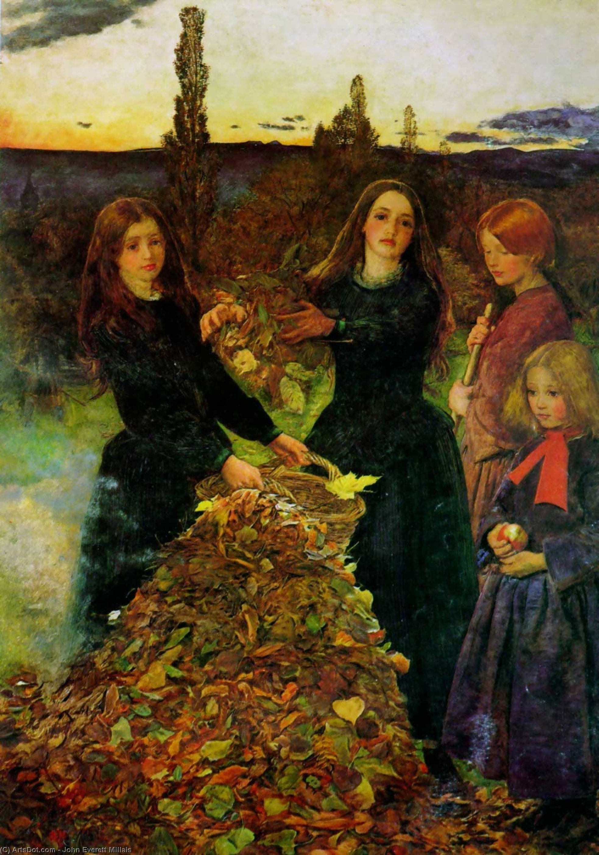 Wikioo.org - The Encyclopedia of Fine Arts - Painting, Artwork by John Everett Millais - Autumn Leaves