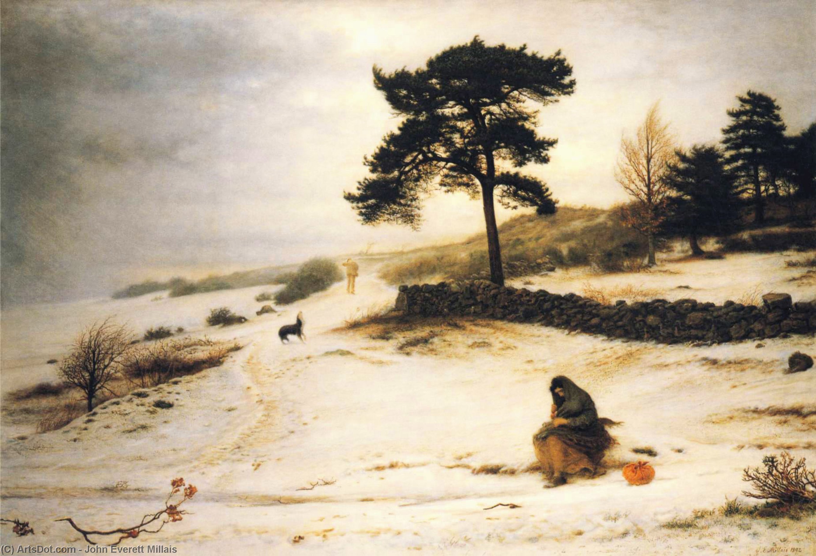 Wikioo.org - The Encyclopedia of Fine Arts - Painting, Artwork by John Everett Millais - Blow, Blow Thou Winter Wind