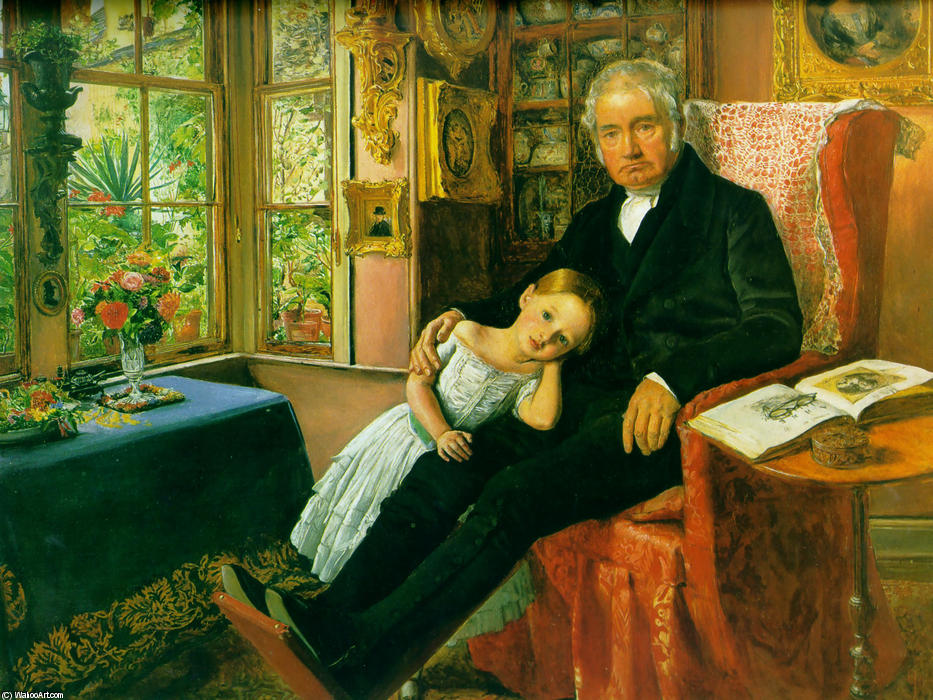 Wikioo.org - The Encyclopedia of Fine Arts - Painting, Artwork by John Everett Millais - James Wyatt and His Granddaughter Mary