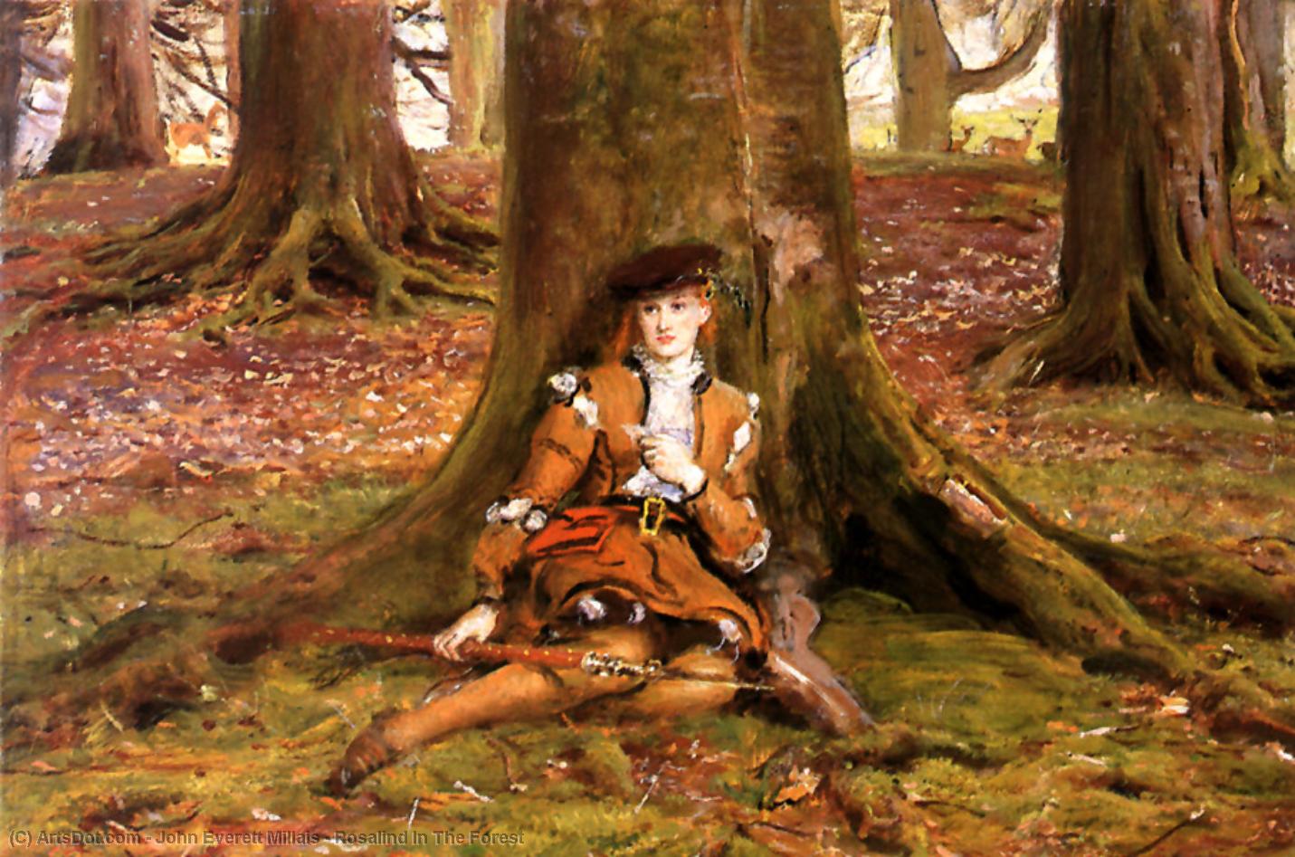 Wikioo.org - The Encyclopedia of Fine Arts - Painting, Artwork by John Everett Millais - Rosalind In The Forest