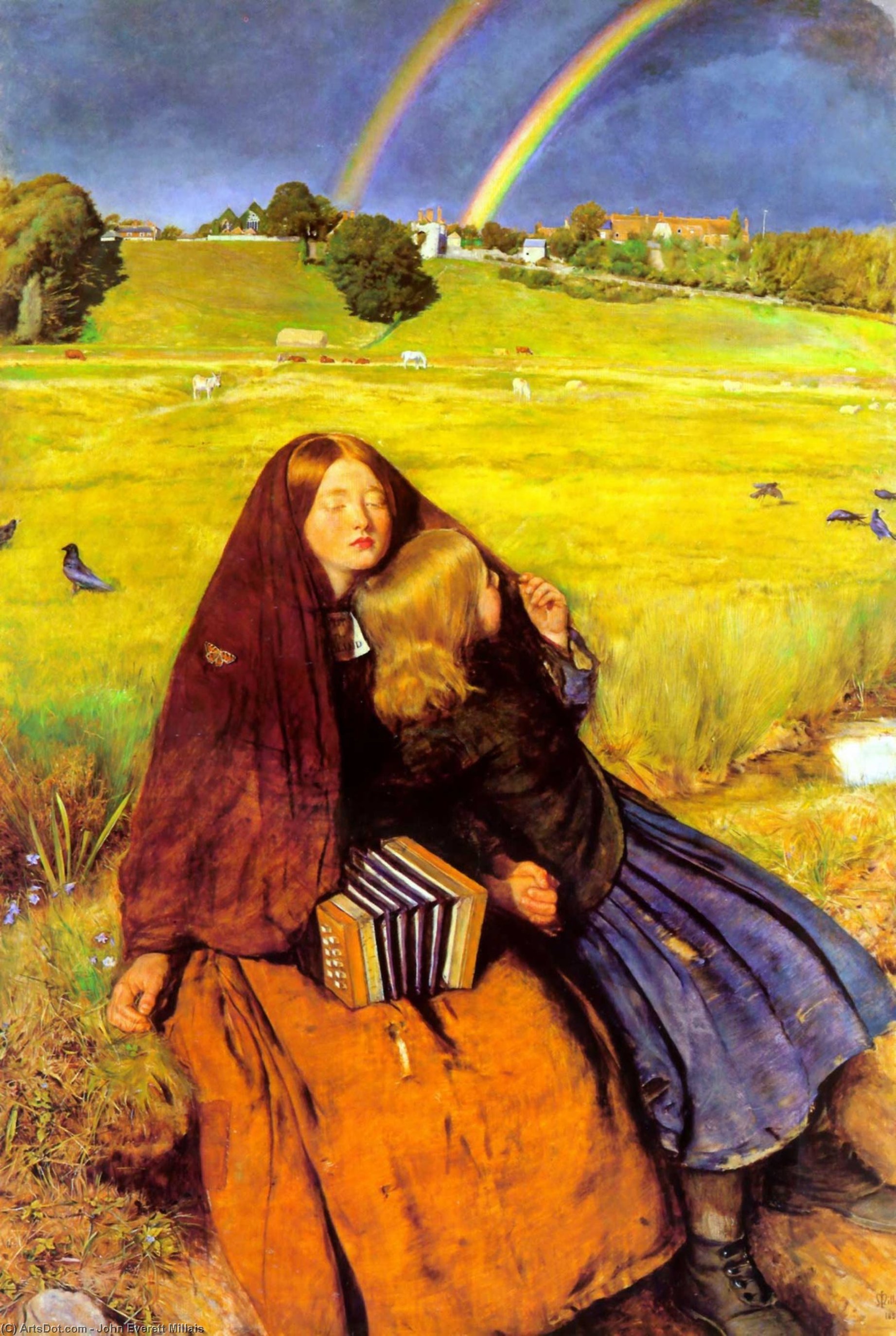 WikiOO.org - Encyclopedia of Fine Arts - Lukisan, Artwork John Everett Millais - The Blind Girl