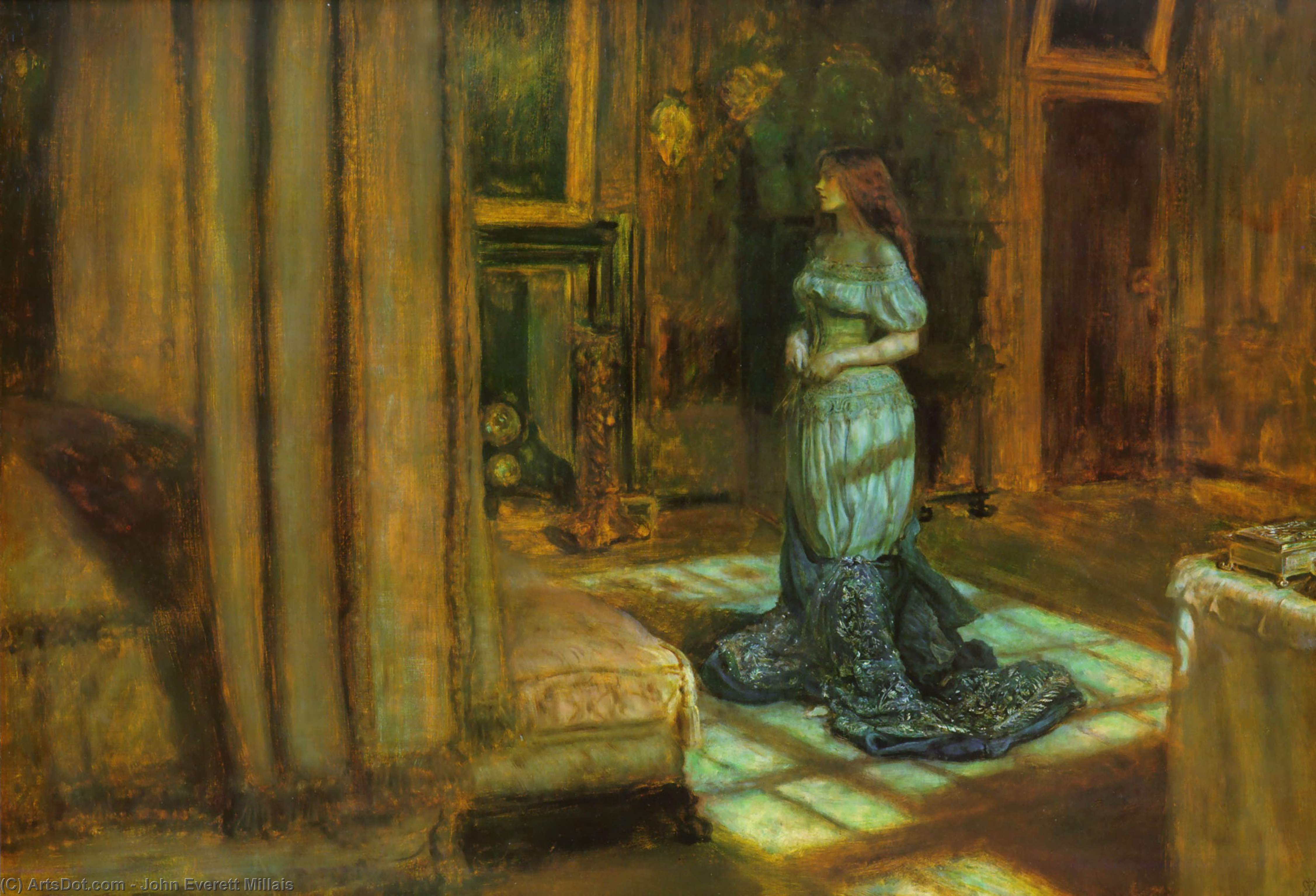 Wikoo.org - موسوعة الفنون الجميلة - اللوحة، العمل الفني John Everett Millais - The Eve of St. Agnes