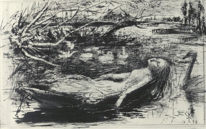 WikiOO.org - אנציקלופדיה לאמנויות יפות - ציור, יצירות אמנות John Everett Millais - The Lady of Shalott