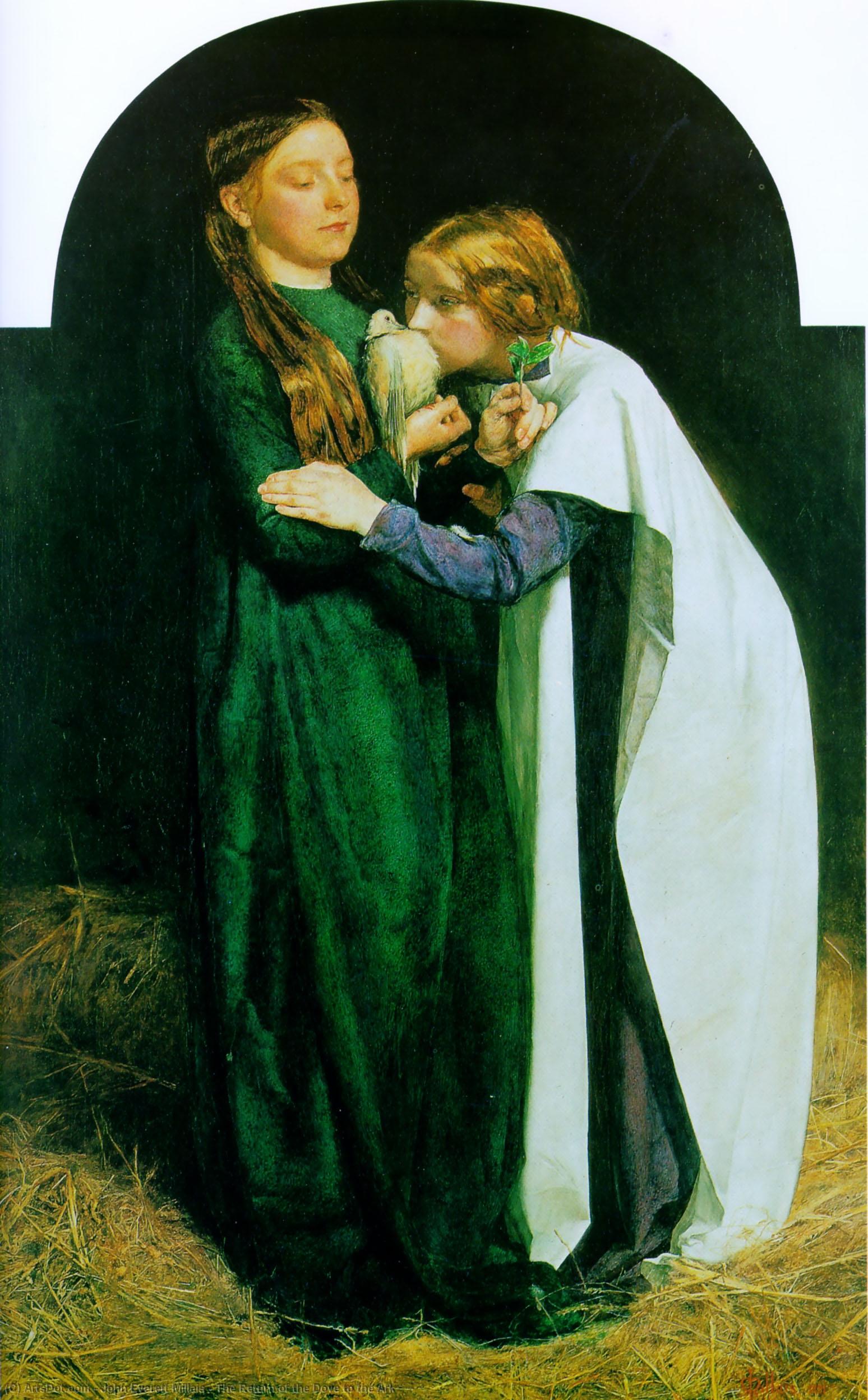 Wikoo.org - موسوعة الفنون الجميلة - اللوحة، العمل الفني John Everett Millais - The Return of the Dove to the Ark