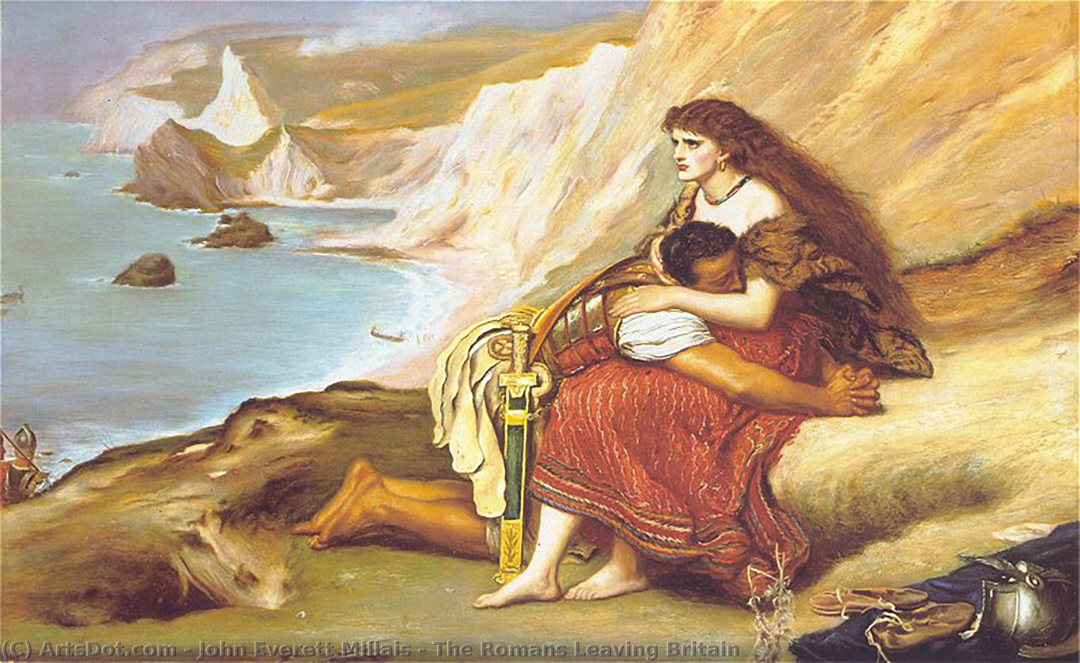 WikiOO.org – 美術百科全書 - 繪畫，作品 John Everett Millais - 罗马人离开英国