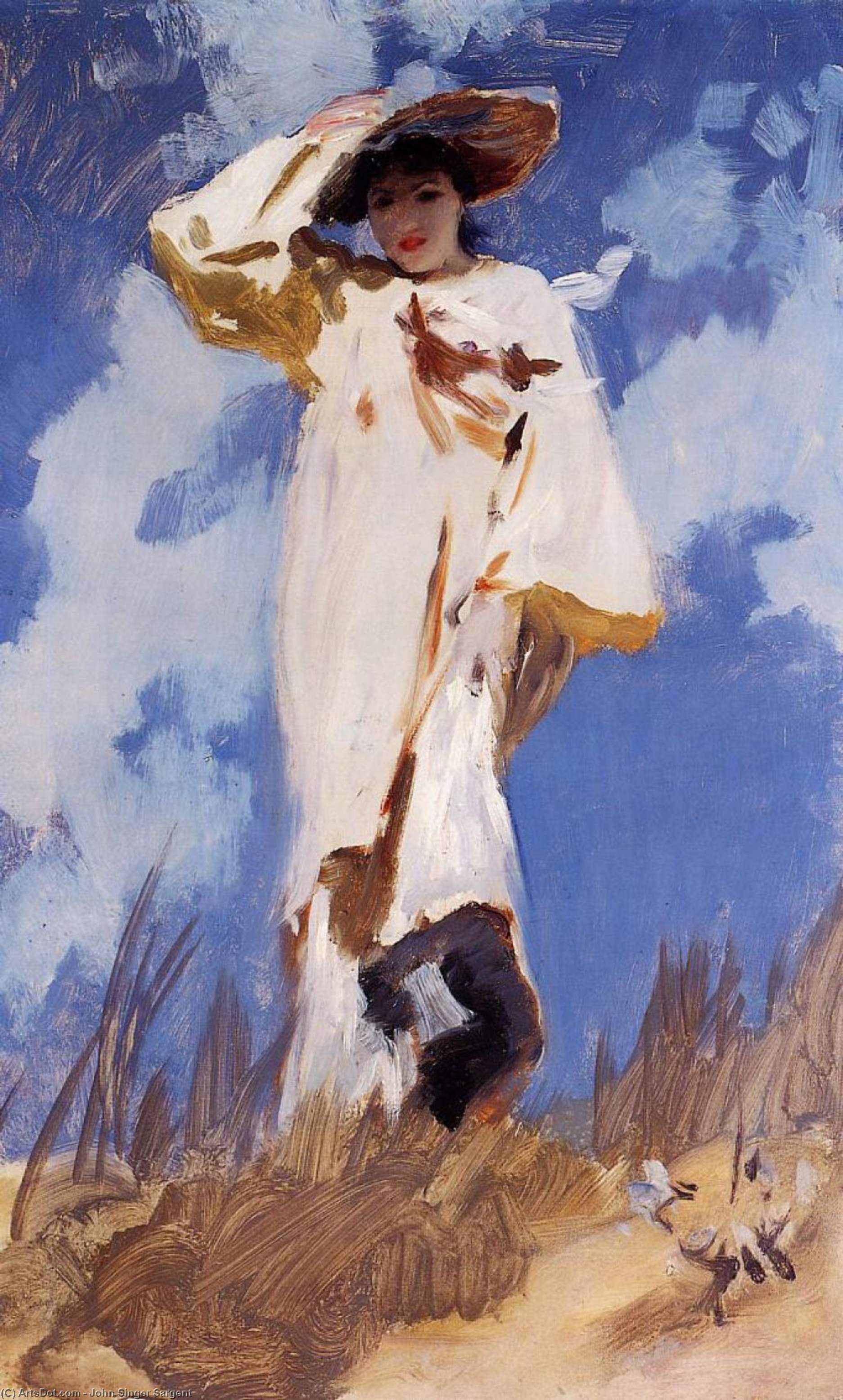 Wikioo.org – L'Enciclopedia delle Belle Arti - Pittura, Opere di John Singer Sargent - Una folata di vento