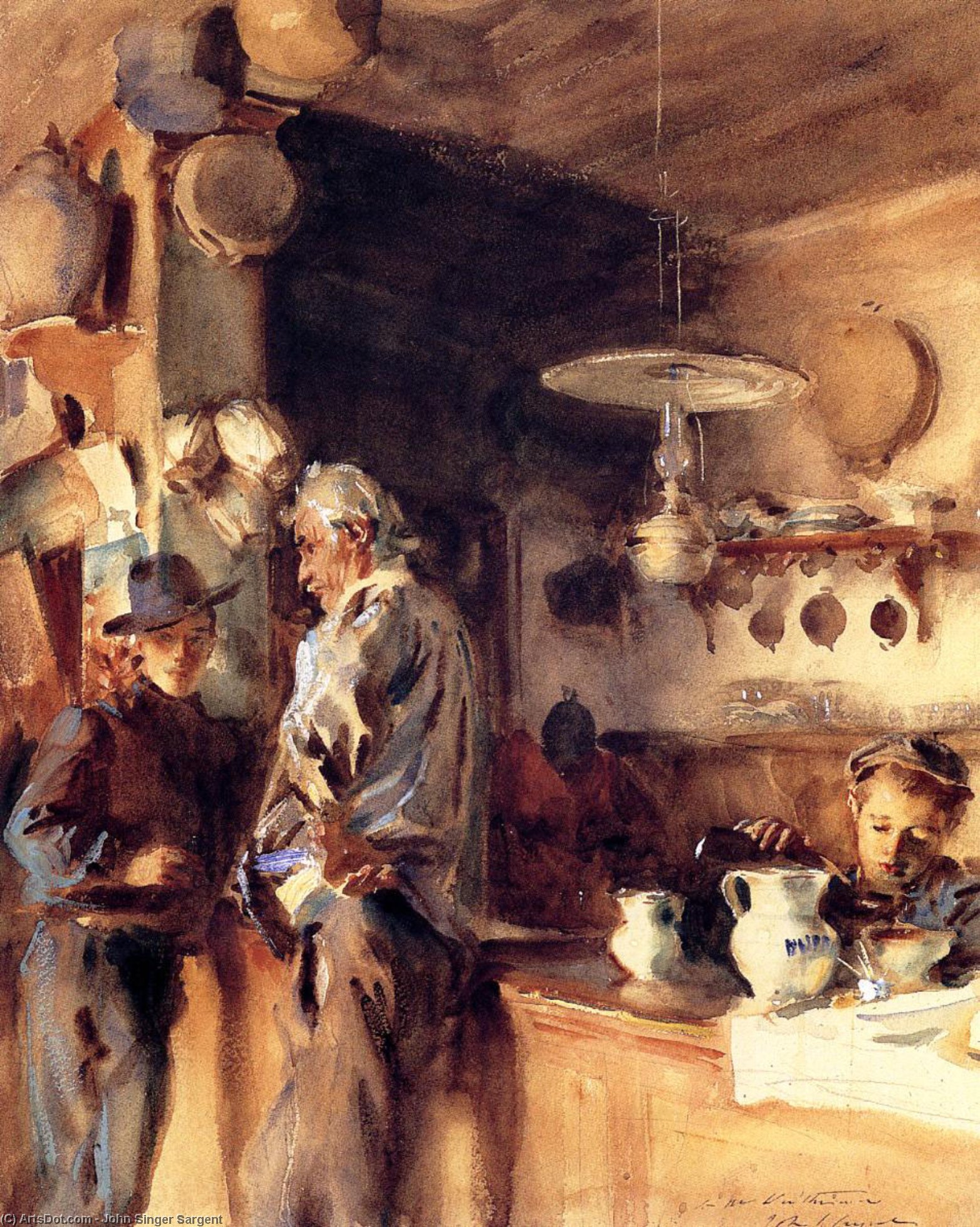 WikiOO.org - Encyclopedia of Fine Arts - Målning, konstverk John Singer Sargent - A Spanish Interior
