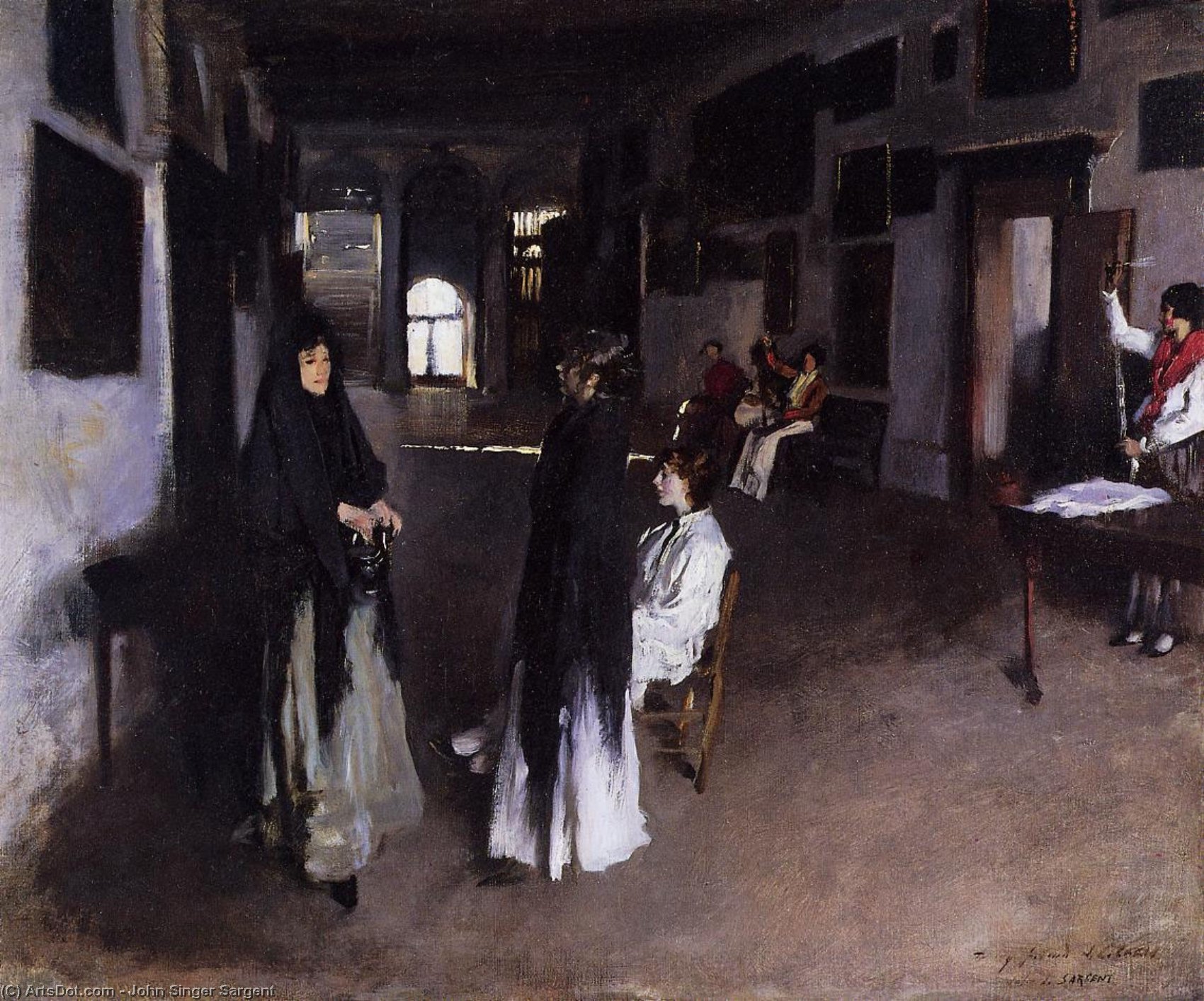 Wikioo.org - The Encyclopedia of Fine Arts - Painting, Artwork by John Singer Sargent - A Venetian Interior
