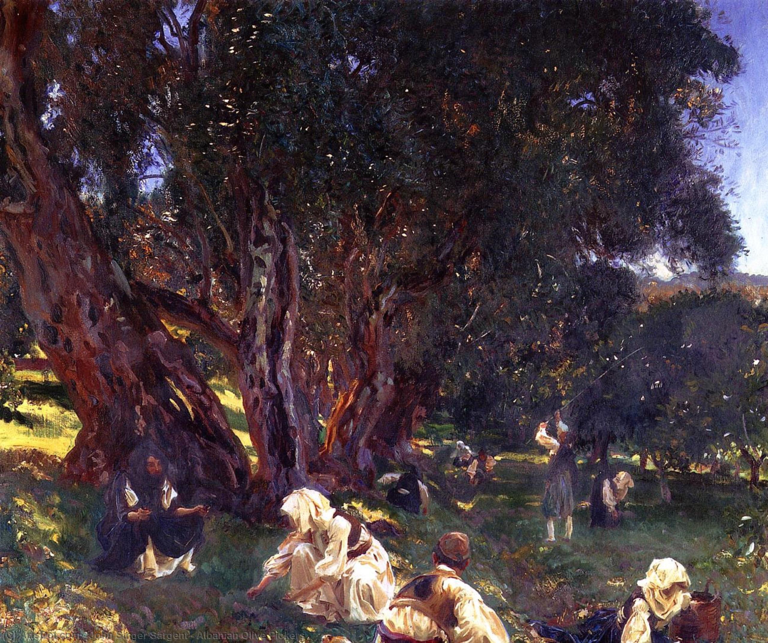 Wikioo.org - The Encyclopedia of Fine Arts - Painting, Artwork by John Singer Sargent - Albanian Olive Pickers