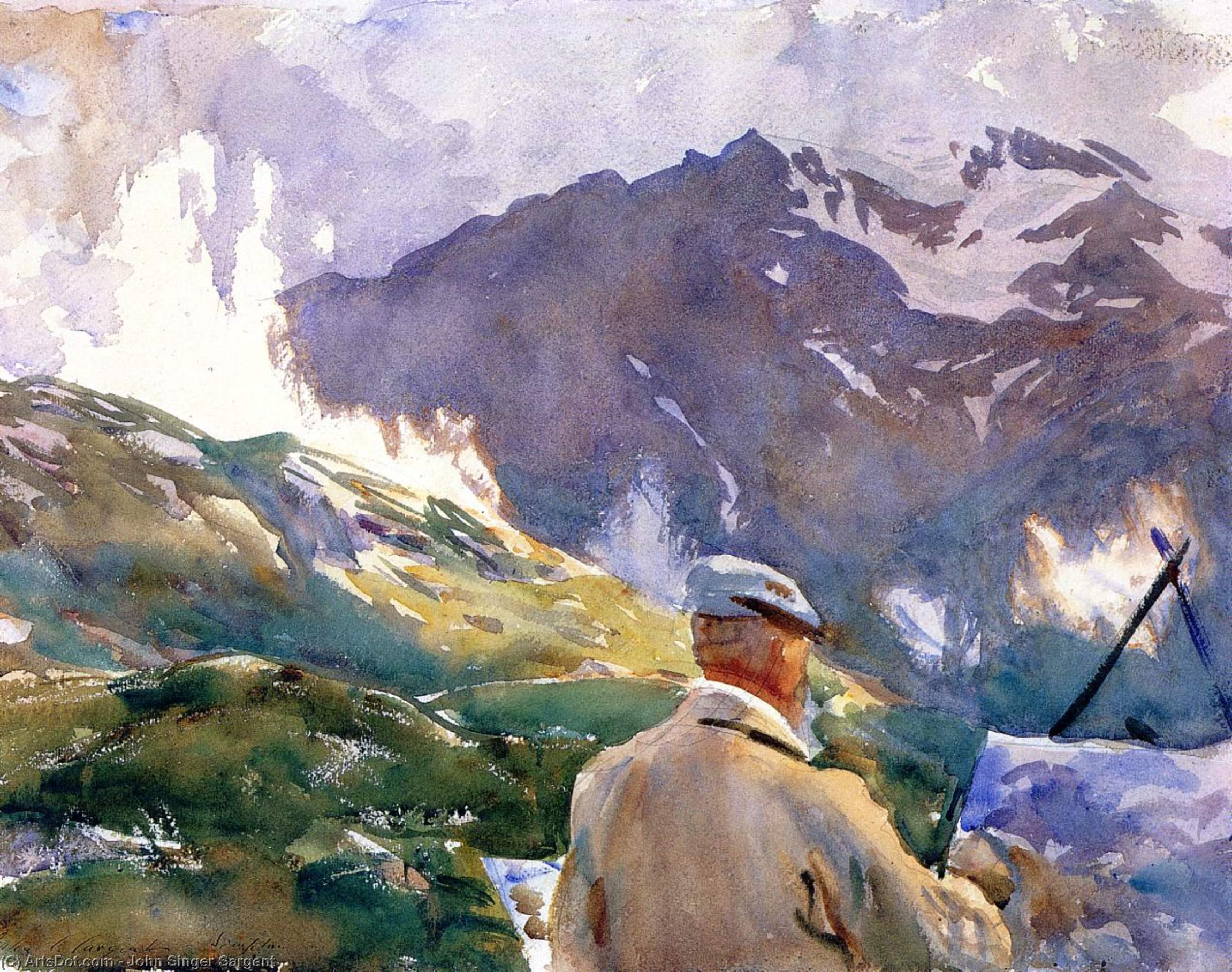 WikiOO.org - Encyclopedia of Fine Arts - Målning, konstverk John Singer Sargent - Artist in the Simplon